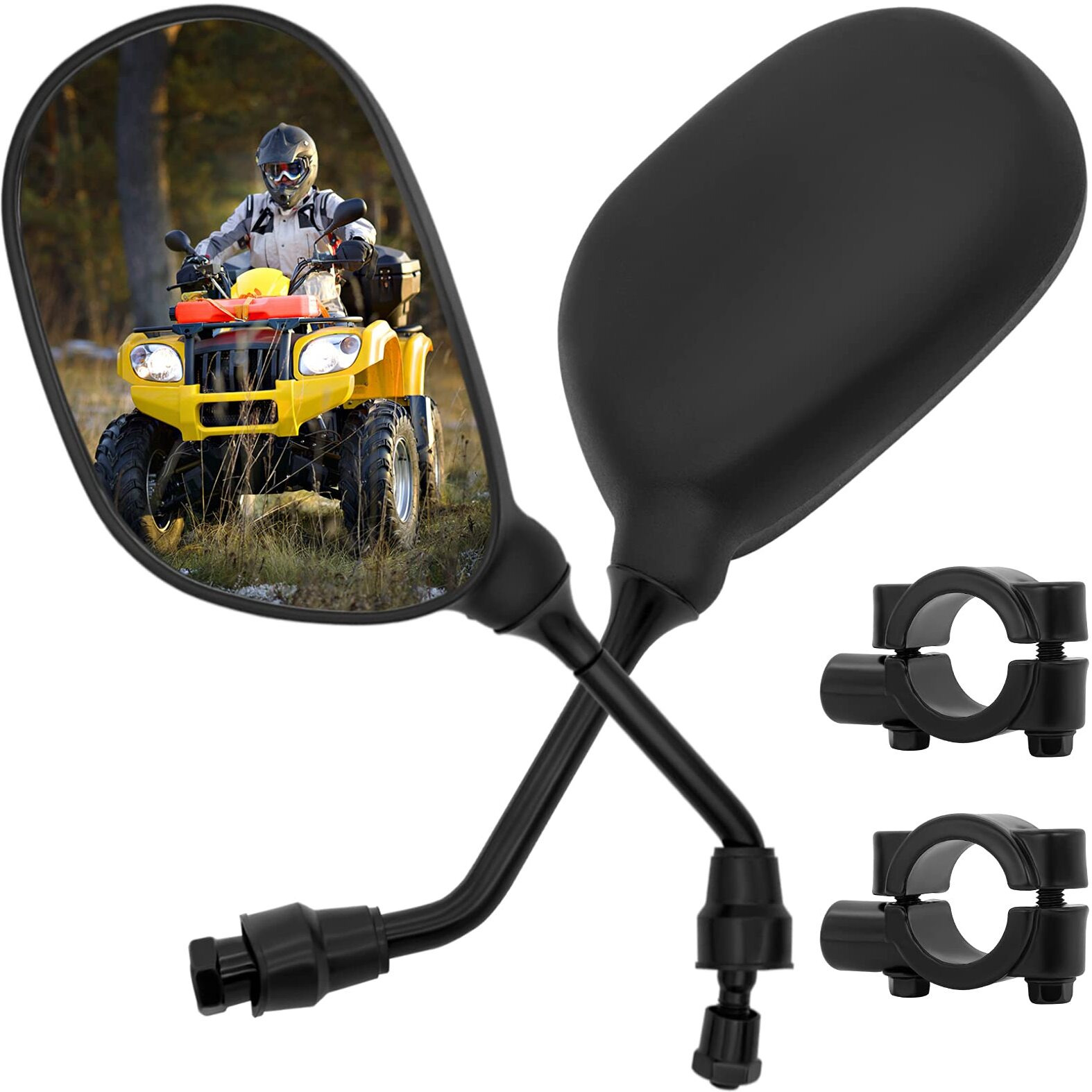 Atv Rear View Mirror, 360 Degrees Ball-Type Atv Side Rearview Mirror With 7/8&quot Handlebar Mount For Motocycle Scooter Moped Sportsman Dirt Bike Cruiser 4 Wheeler Mirrors