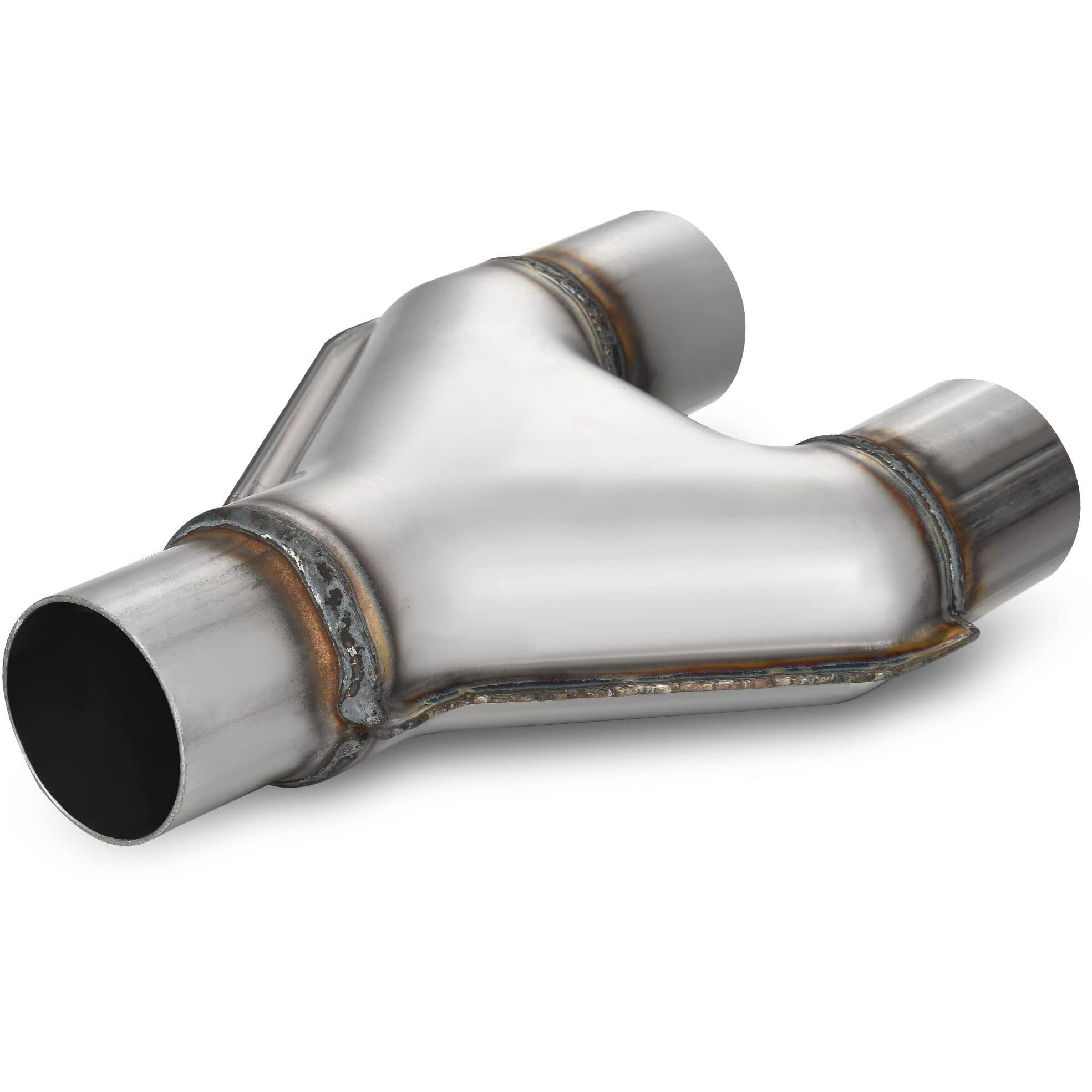 Autosaver88 Stainless Steel 2 Inch Exhaust Y Pipe, 2" Single To 2" Dual Exhaust Adapter Connector, 10" Overall Length, Universal 2 Inch Y-Pipe, Weld-On