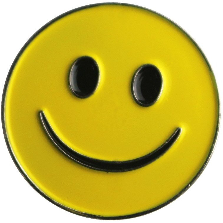 Pinmei Lot Of 10 Golf Ball Markers Assorted Patterns - Soft Enamel Technique (Smiling Face)