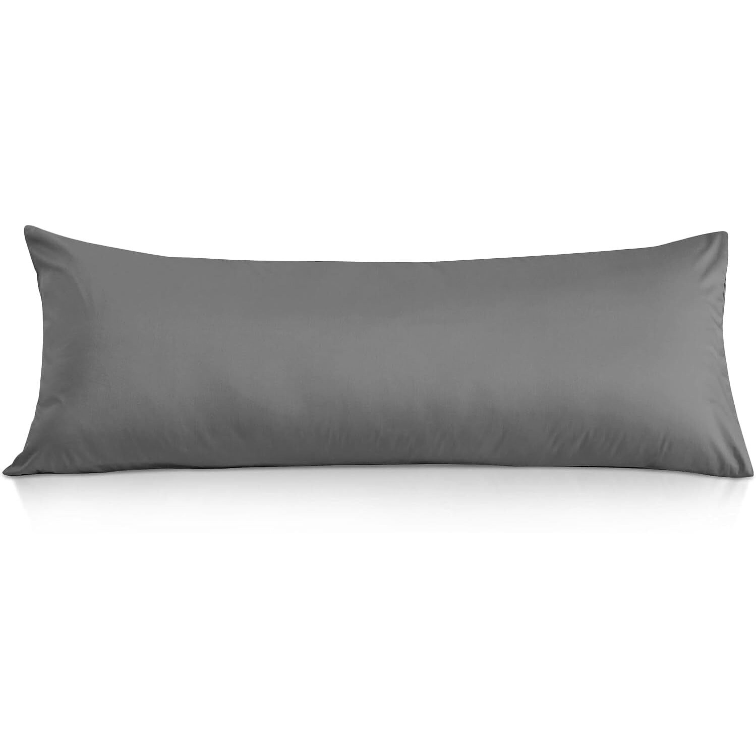 Body Pillowcase 20 X 72 Body Pillow Cover Dark Grey Zipper Closer Set Of 1 Body Pillow Case Premium- 600 Thread Count Hotel Quality 100% Natural Cotton Body Pillowcases 20 X 72,Dark Grey Solid