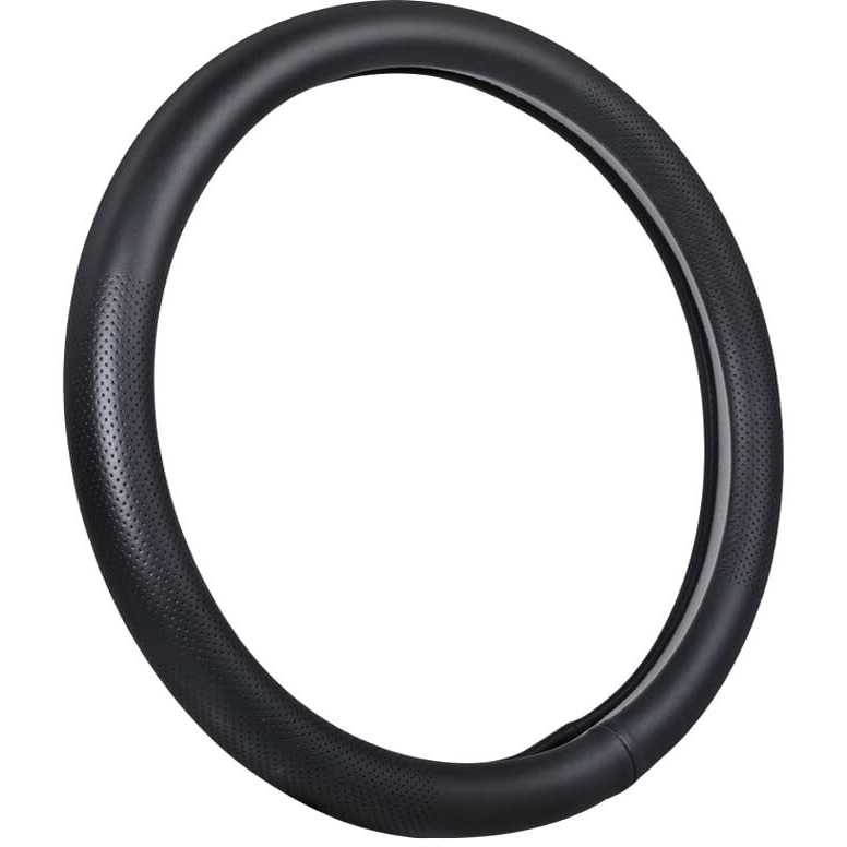 Vargtr Car Steering Wheel Cover,Universal 15 Inch Premium Leather Car Steering Wheel Cover,Best Grip,Perforated Design,Breathable,Non-Slip,Sweat-Absorbent,Warm In Winter And Cool In Summer (Black)