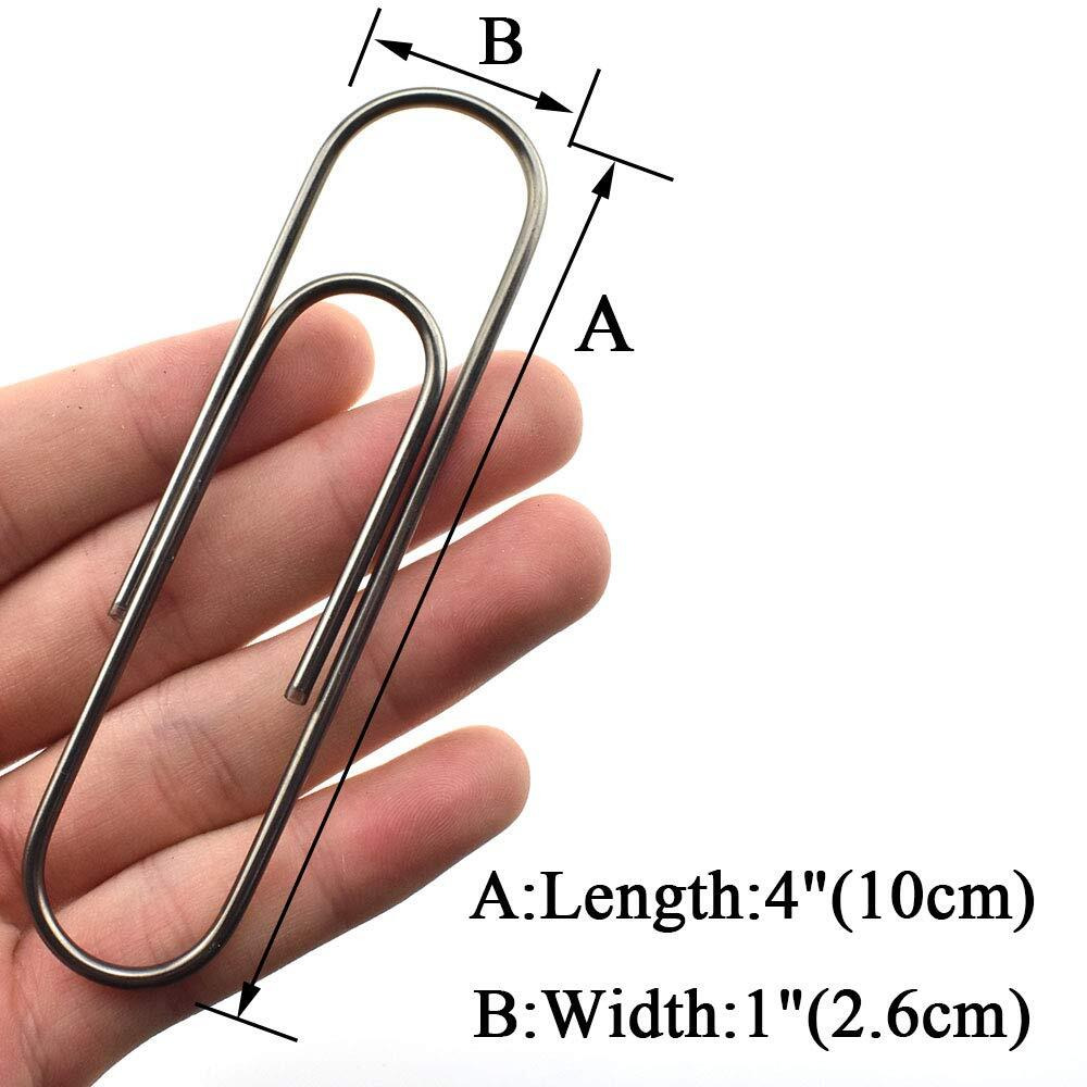 Hahiyo Paperclips 4 Inch (100Mm) Extra Large Paper Clips Sturdy Bright Black Vinyl Coated Prevent Scratching Tearing The Pages For Bookmark Organize Home Office School 14 Pack
