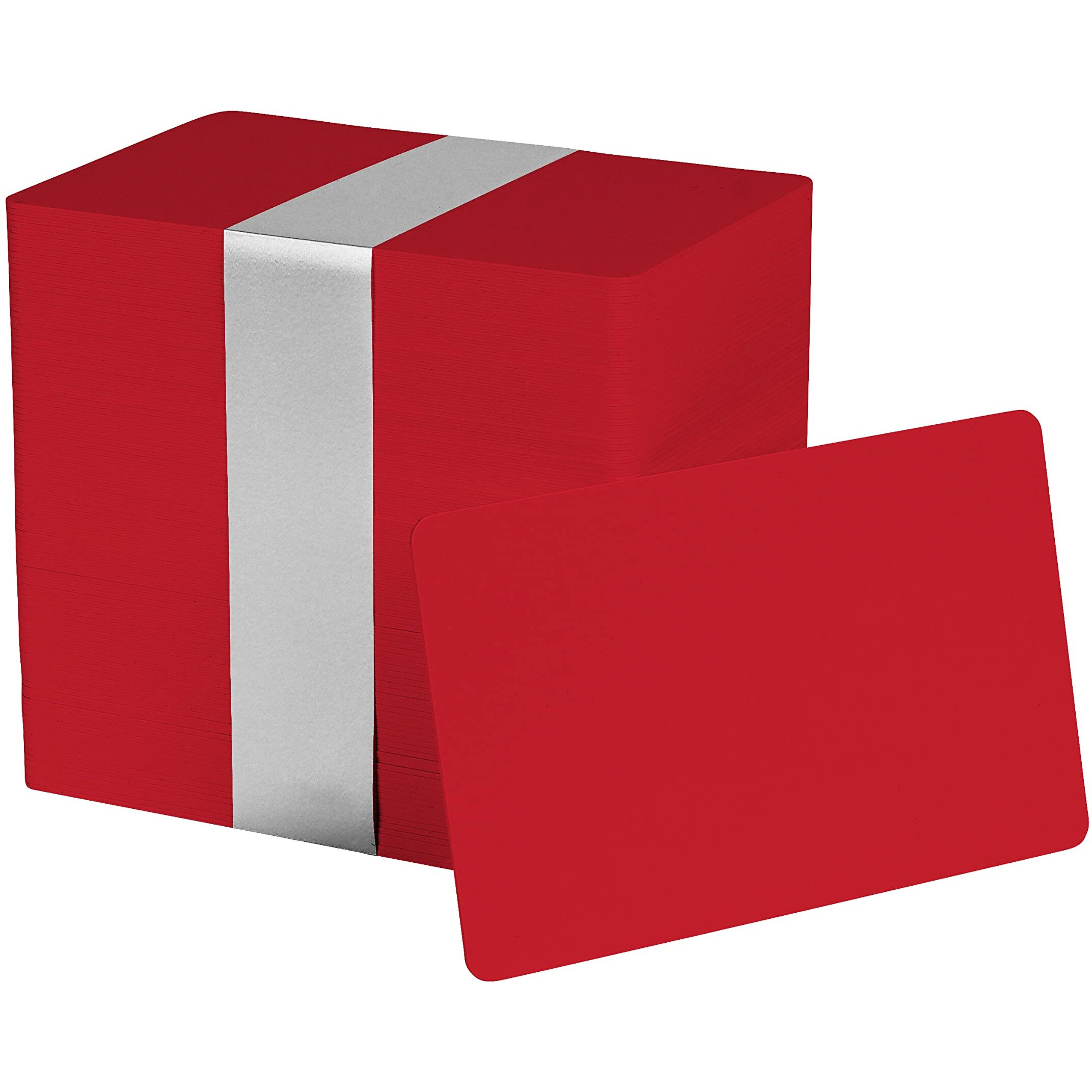 Pack Of 100 Red Cr80 Pvc Cards | 30 Mil By Easyidea