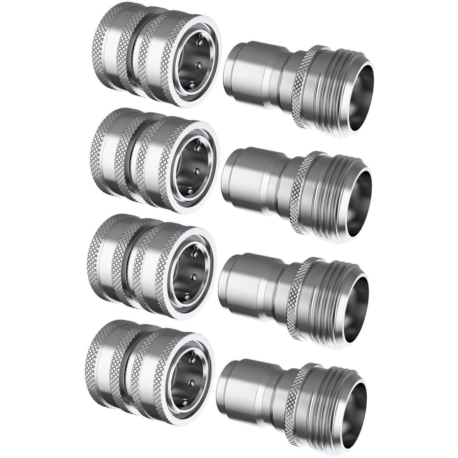 Essential Washer Garden Hose Quick Connect Hose Fittings - 34 Inch Stainless Steel Water Hose Quick Connect Set - Garden Hose Connector Set, Pressure Washer Adapter, Great For Rv Or Pressure Washer