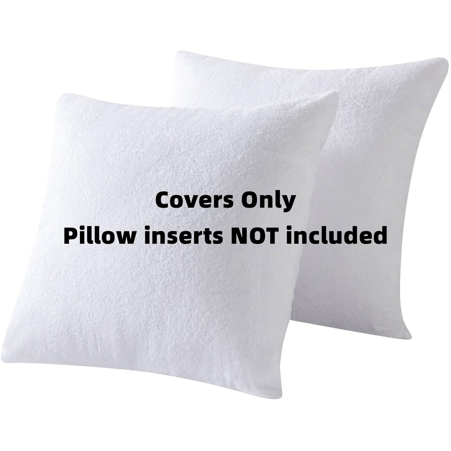 Waterproof Feather Proof Pillow Protectors With Zipper 18X18 Pack Of 2 Soft Bamboo Viscose Terry Zippered Square Pillow Covers For Throws