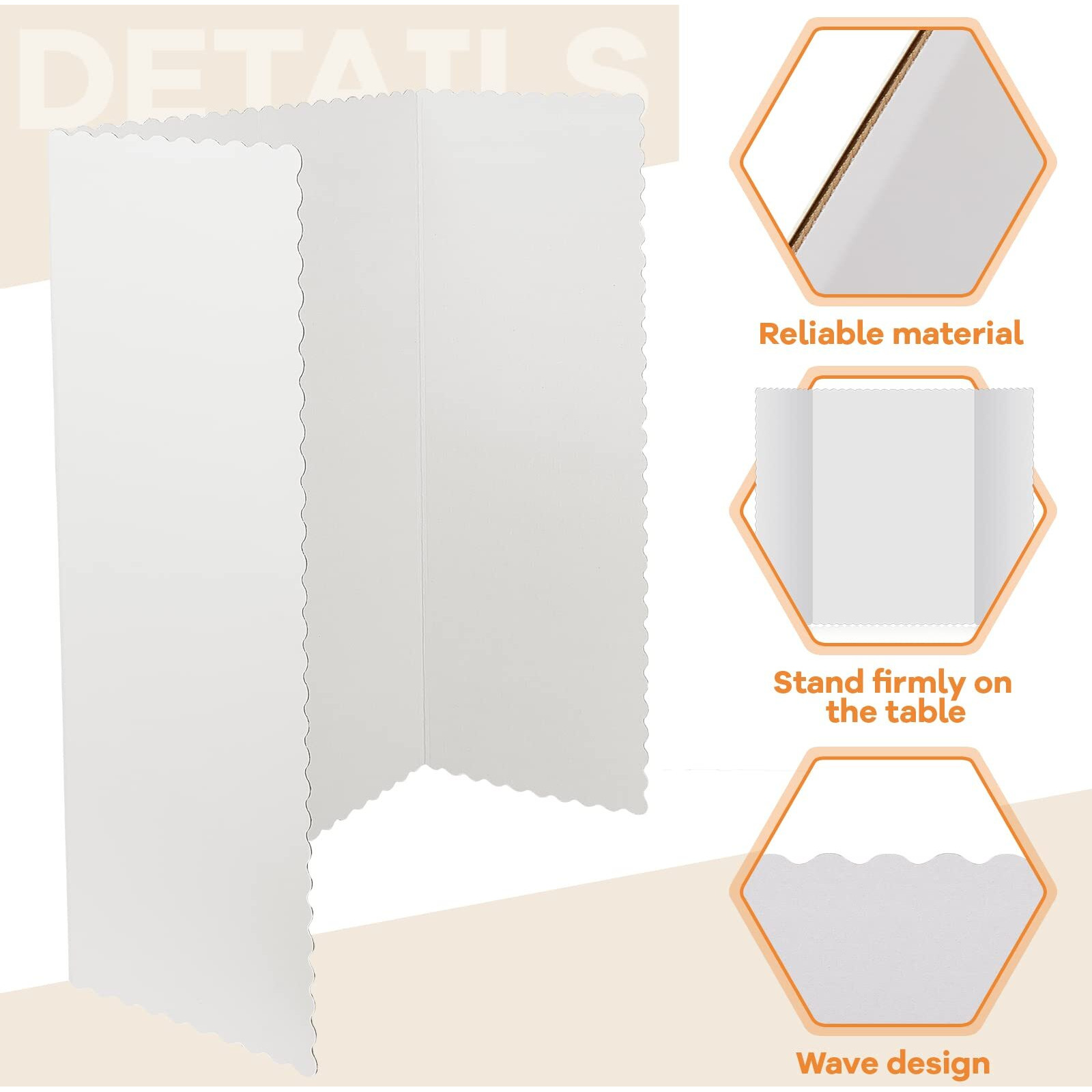 Henoyso 8 Pieces Tri Fold Poster Board Lightweight Fold Presentation Board Science Fair Display Boards(White,14 X 22 Inch)