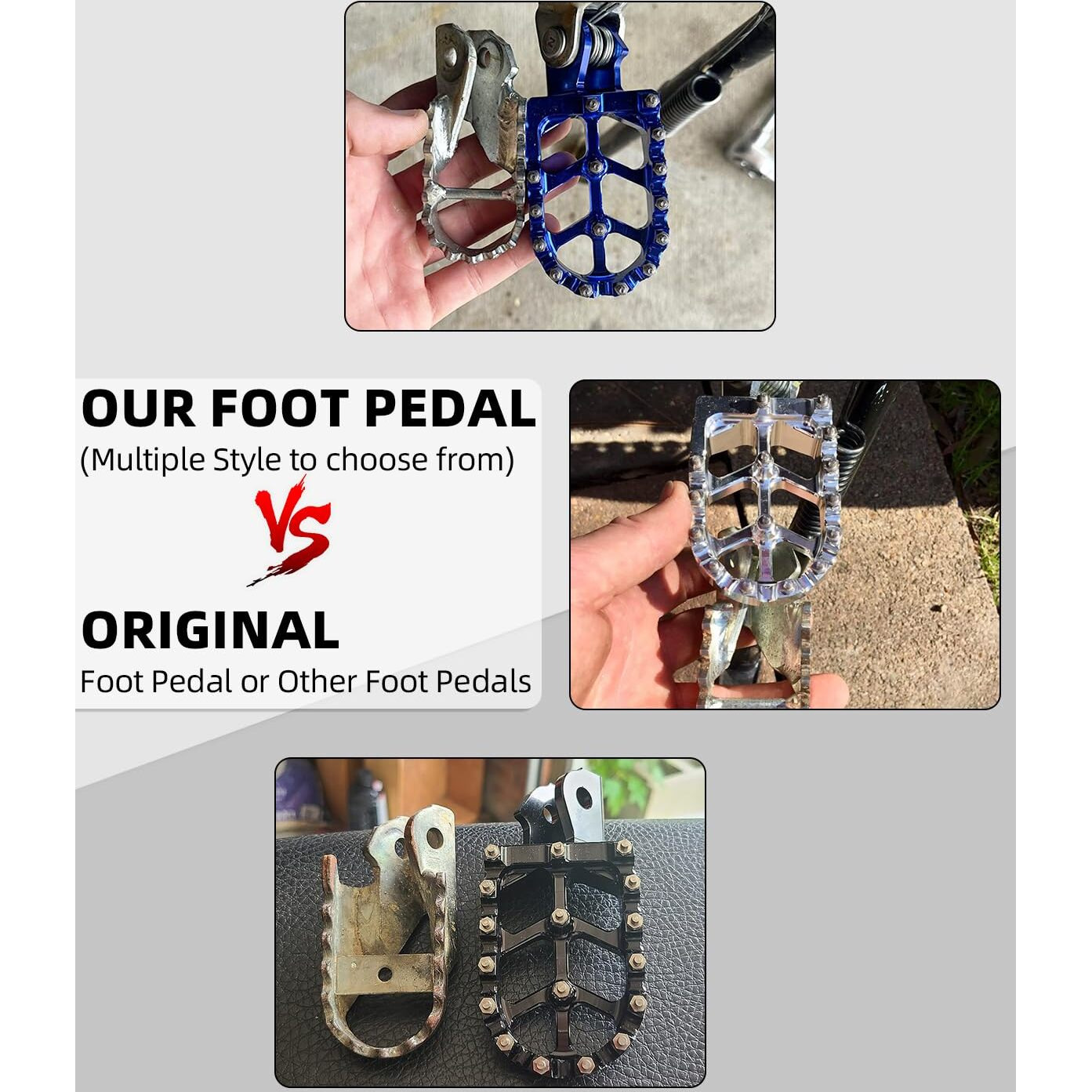 Jfg Racing Dirt Bike Foot Pegs With Springs,7075 Aluminum Cnc Footpegs Pedals Rests For Surron Light Bee X And S/E Ride Pro Ss/Crf150F Crf230F 03-19/X160/X260-Black