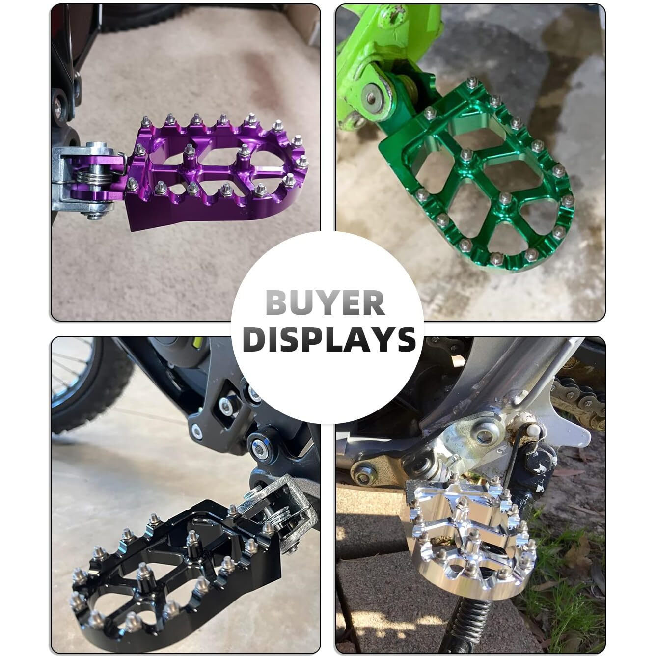 Jfg Racing Dirt Bike Foot Pegs With Springs,7075 Aluminum Cnc Footpegs Pedals Rests For Surron Light Bee X And S/E Ride Pro Ss/Crf150F Crf230F 03-19/X160/X260-Black