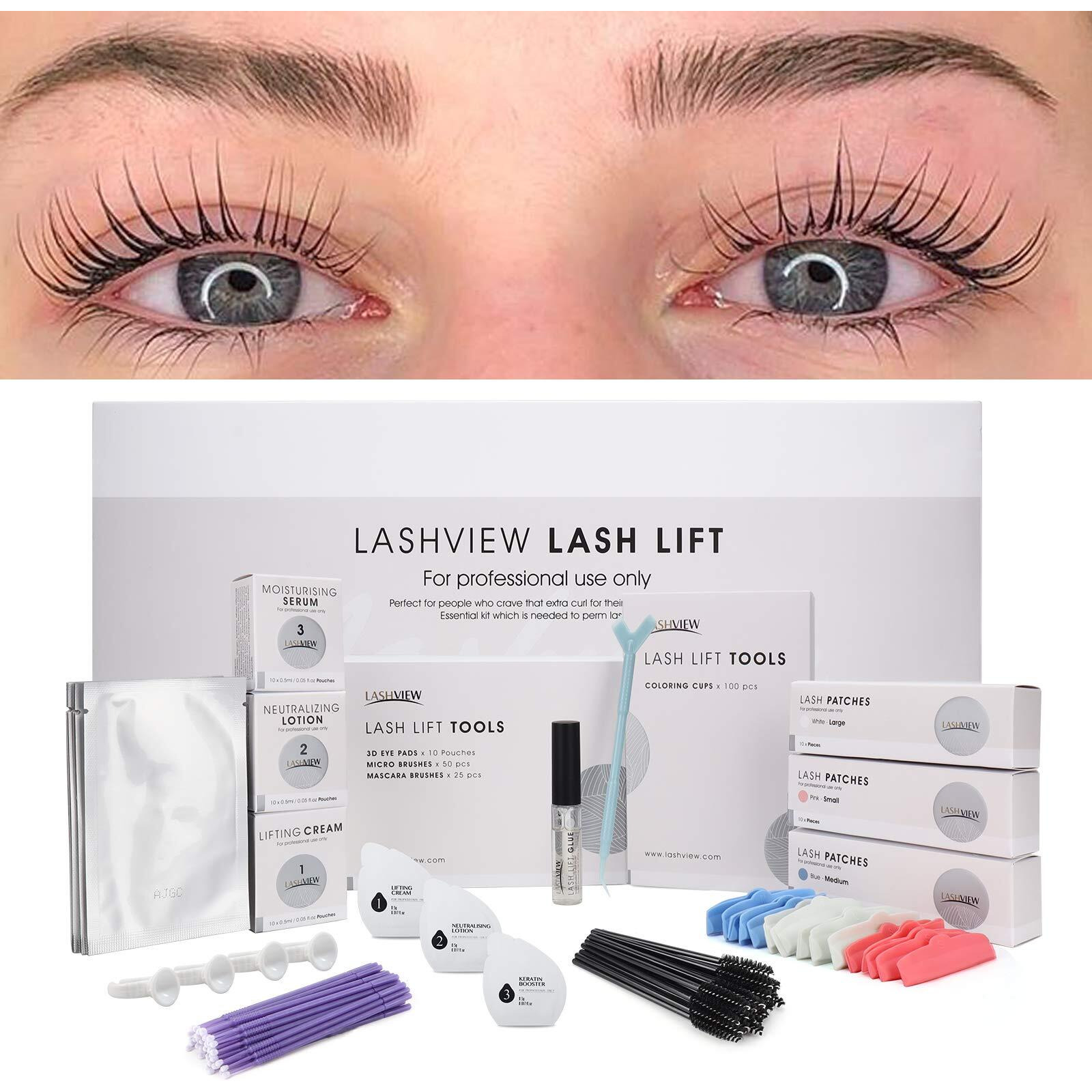 Lashview Lash Lift Kit,Lash Lift,Professional Eyelash Perm Kit,Liquid Set,Semi-Permanent,Curling Perming,Wave Lift Extension Perm Set