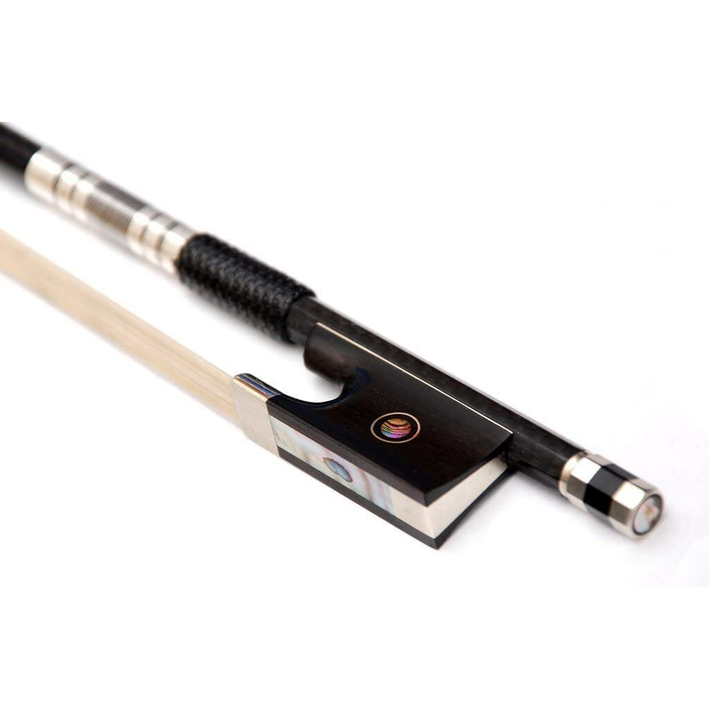 Amzz Carbon Fiber Violin Bow 4/4 Full Size, Lightweight Fiddle Bow 4 4 Deep & Powerful Tone For Violins Advance Level (Carbon Bow 4/4)