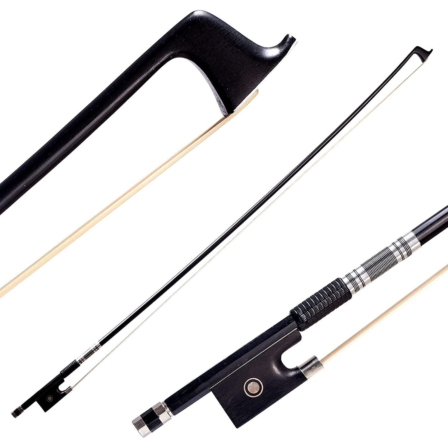 Amzz Carbon Fiber Violin Bow 4/4 Full Size, Lightweight Fiddle Bow 4 4 Deep & Powerful Tone For Violins Advance Level (Carbon Bow 4/4)