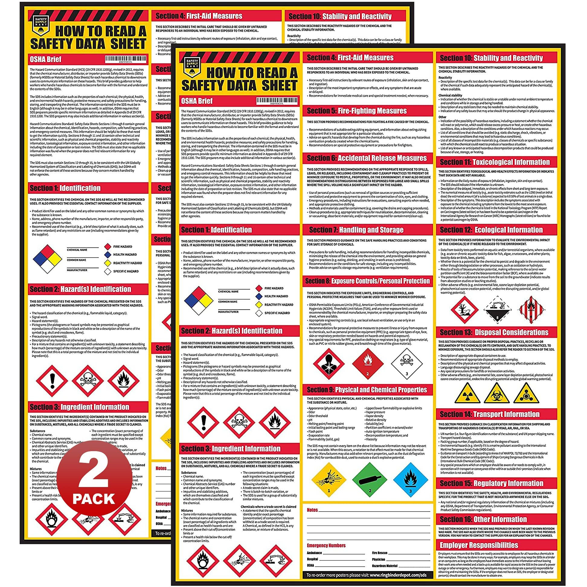 How To Read A Safety Data Sheet (Sds/Msds) Poster, 24 X 33 Inch, Uv Coated Paper (Poster)
