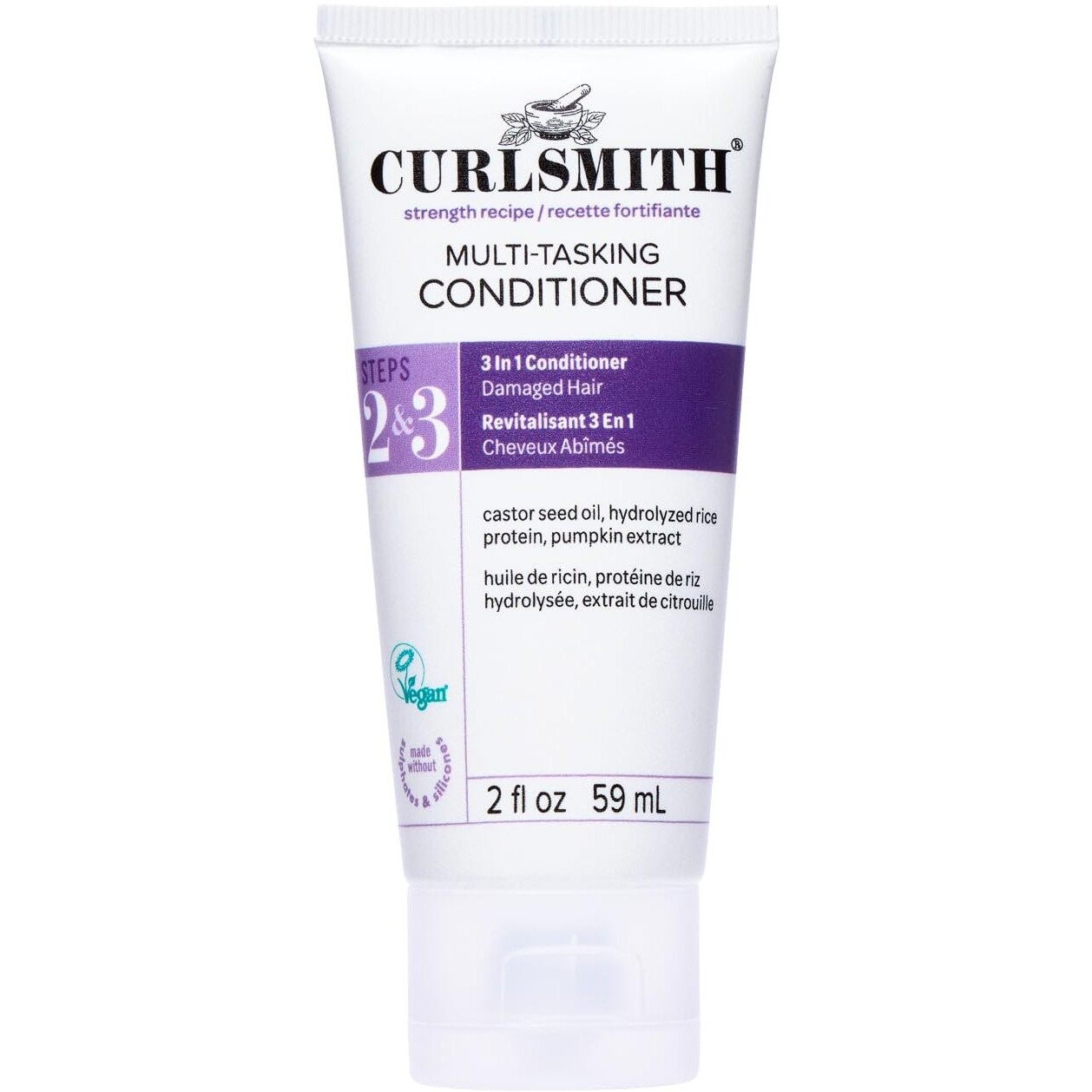 Curlsmith - Multi-Tasking Conditioner, 3 In 1 Conditioner With Proteins, For Damaged Hair (2 Fl Oz)