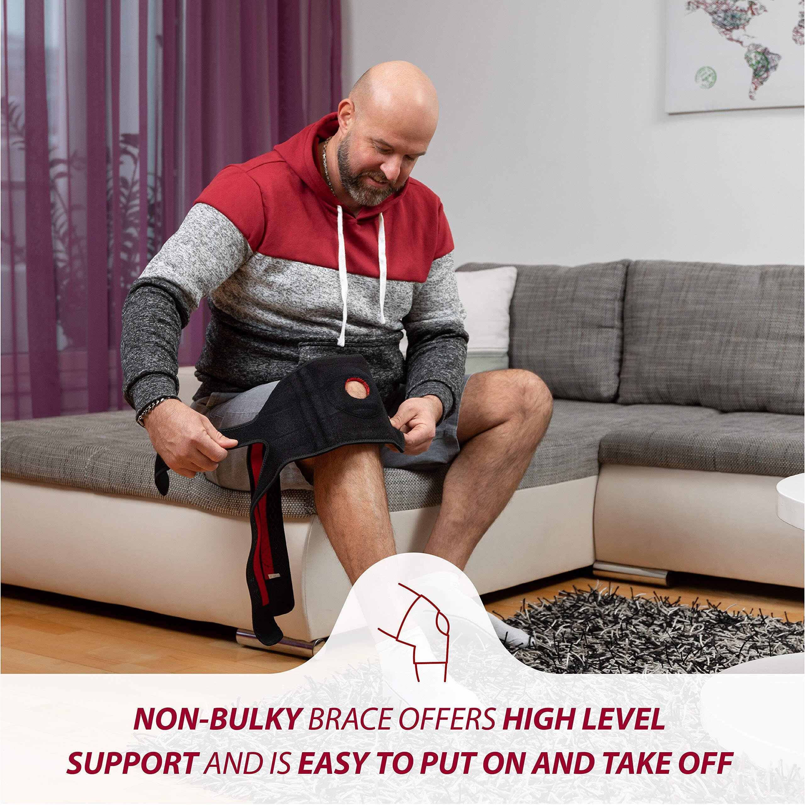 Karm Plus Size Knee Brace For Knee Pain Plus Size Women And Men - Adjustable Knee Brace With Side Stabilizers. Knee Brace For Meniscus Tear, Arthritis, Support.Knee Brace Plus Size (Xl/Xxl/3Xl Black)