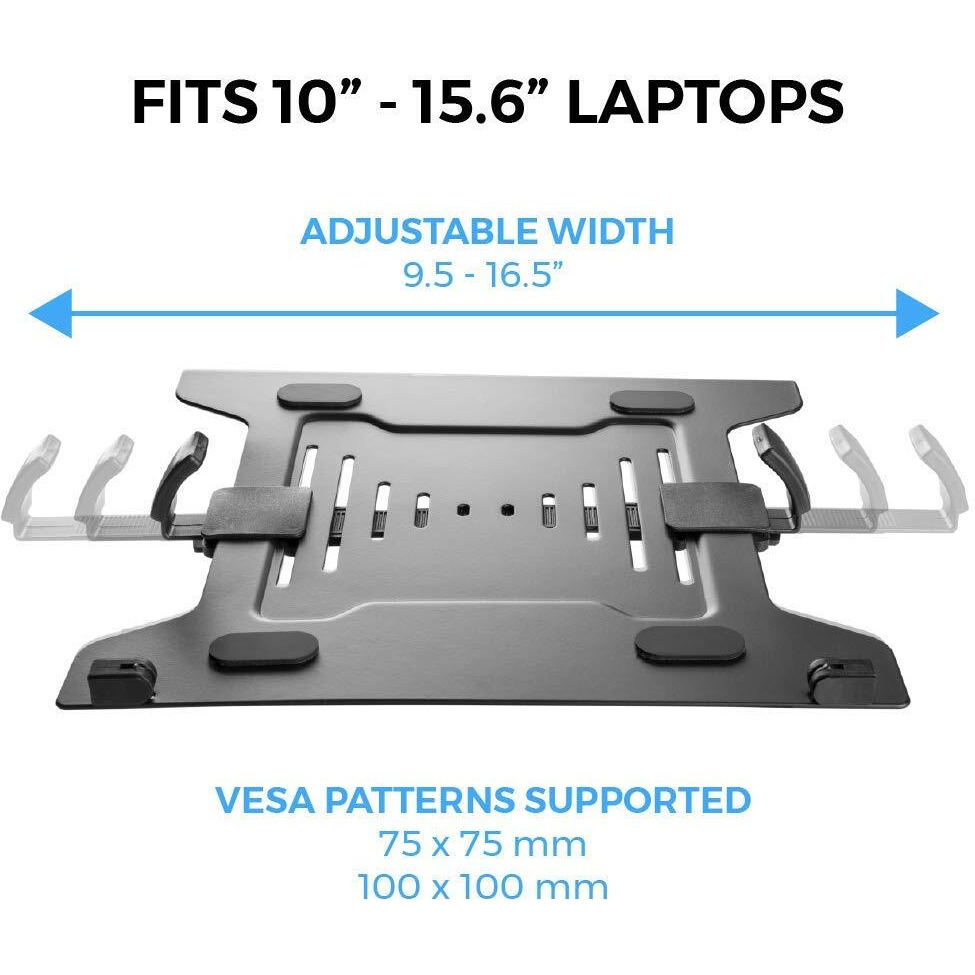Humancentric Laptop Mount Tray For Monitor Arms And Stands (Tray Only) | Notebook Arm Mount Tray Fits 75 X 75 And 100 X 100 Mm Vesa Mount Holes | Fully Secures Laptop