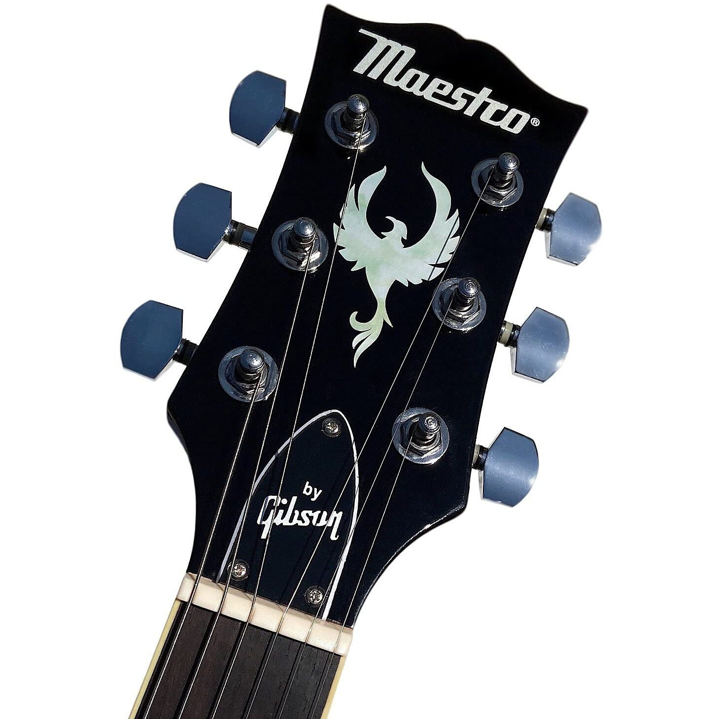 Inlay Sticker For Guitar Headstock - Phoenix Bird - White Pearl
