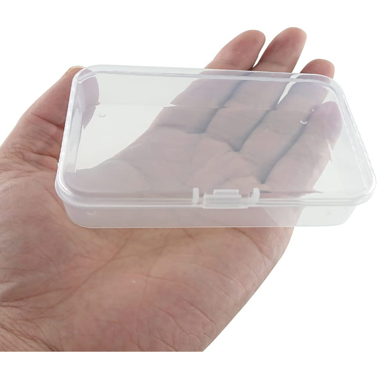 Mfdsj 12 Pcs Mini Plastic Storage Containers Box With Lid, 4.5X3.4 Inches Clear Rectangle Box For Collecting Small Items, Beads, Game Pieces, Business Cards, Crafts Accessories