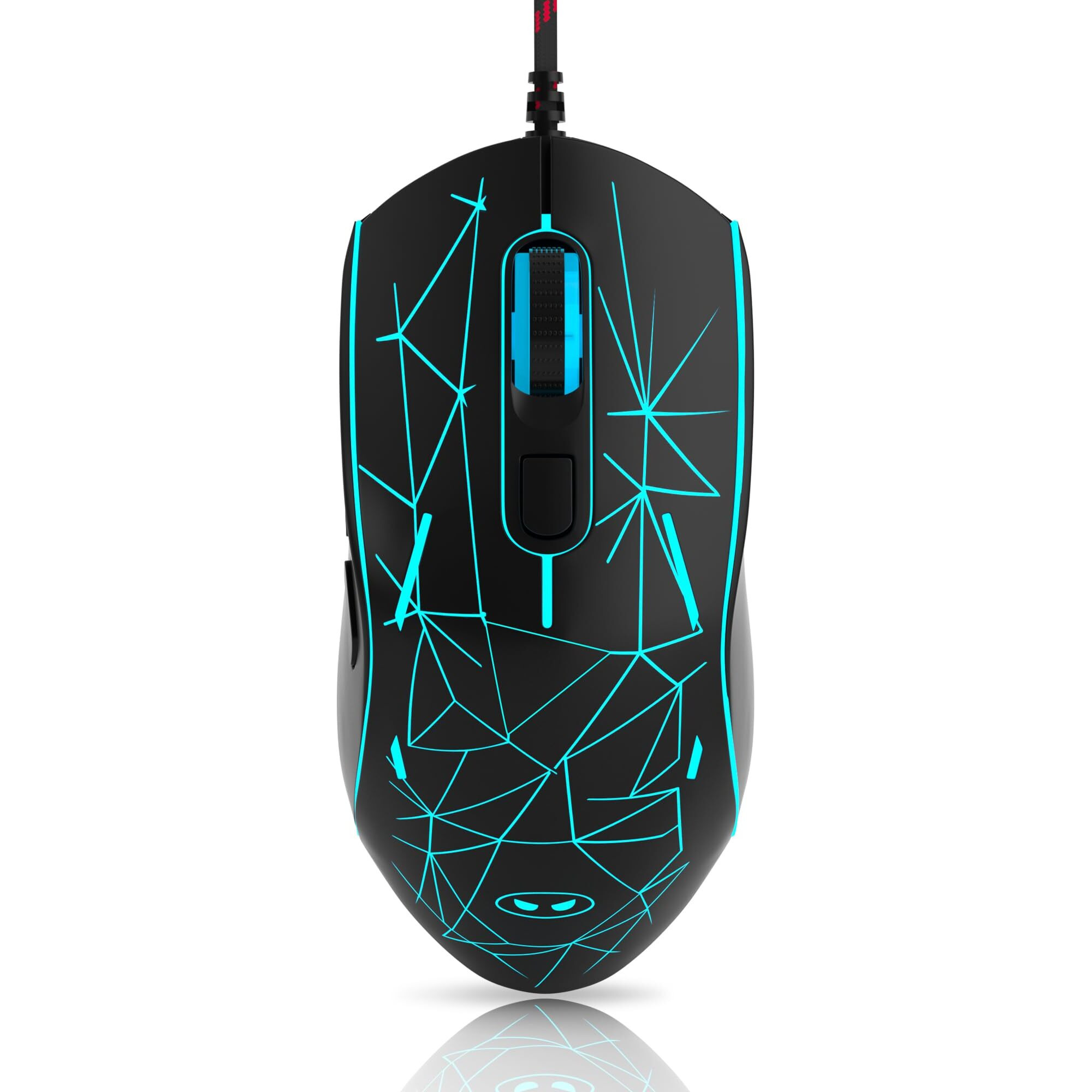 Magegee G6 Wired Gaming Mouse, Ergonomic Usb Optical Mouse With 7 Colors Breathing Led Backlit, 6 Adjustable Speed Levels From 600 To 3200 For Laptop Pc Computer Games & Work, Black