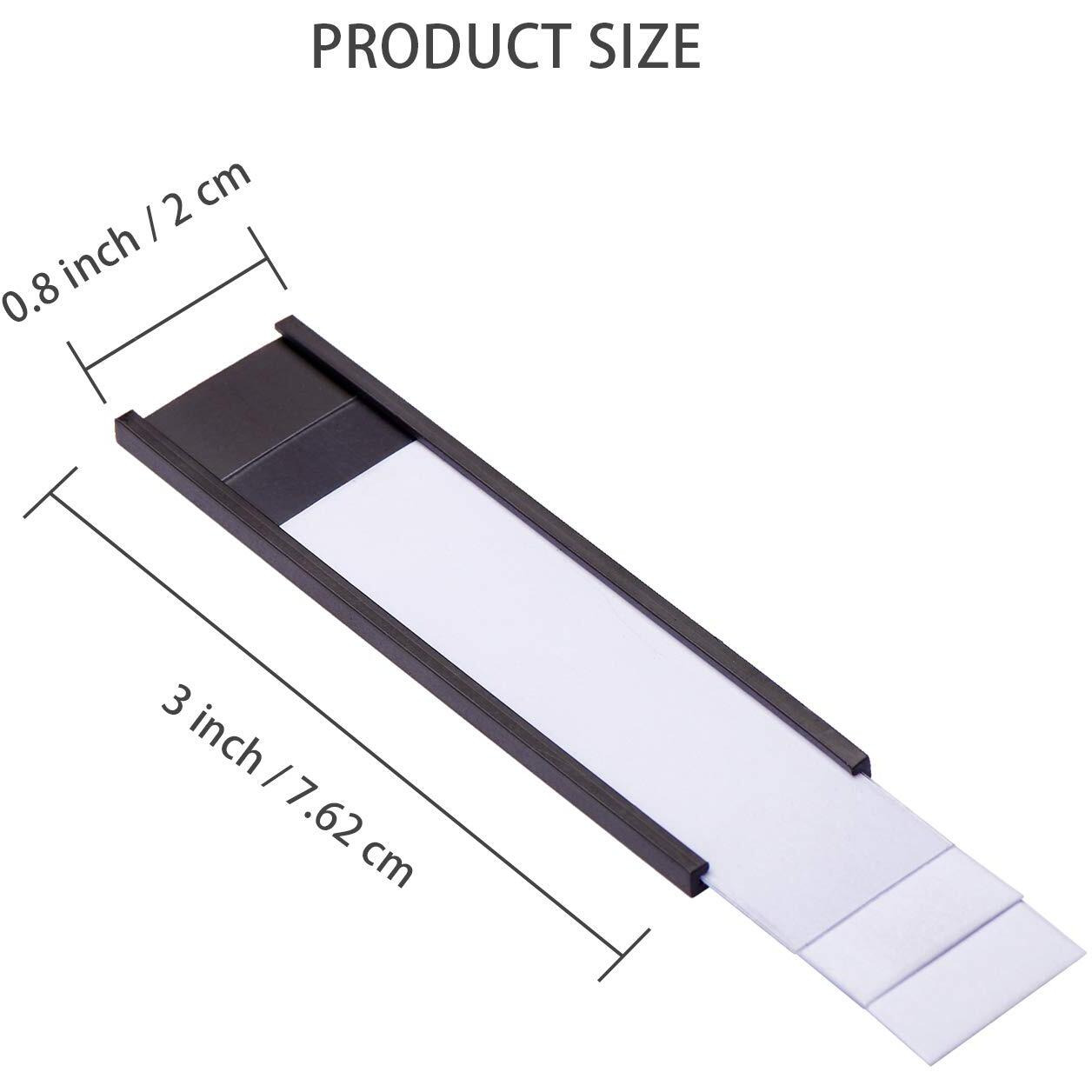 Eeoyu Magnetic Label Holders With Magnets Magnetic Data Card Holders With Clear Plastic Protectors For Metal Shelf, Whiteboard, Set Of 50 (0.8 X 3 Inch)