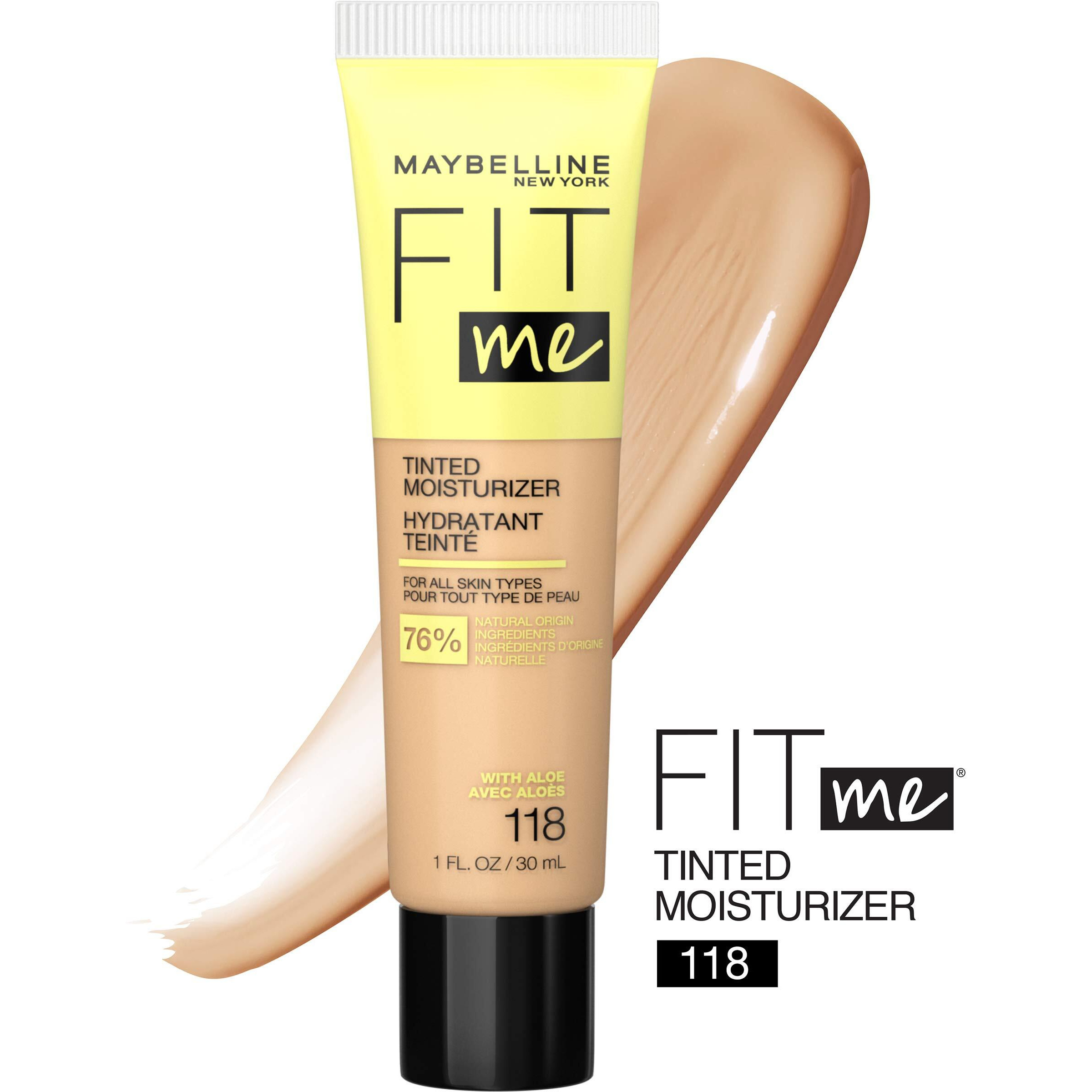 Maybelline Fit Me Tinted Moisturizer, Natural Coverage, Face Makeup, 118, 1 Count