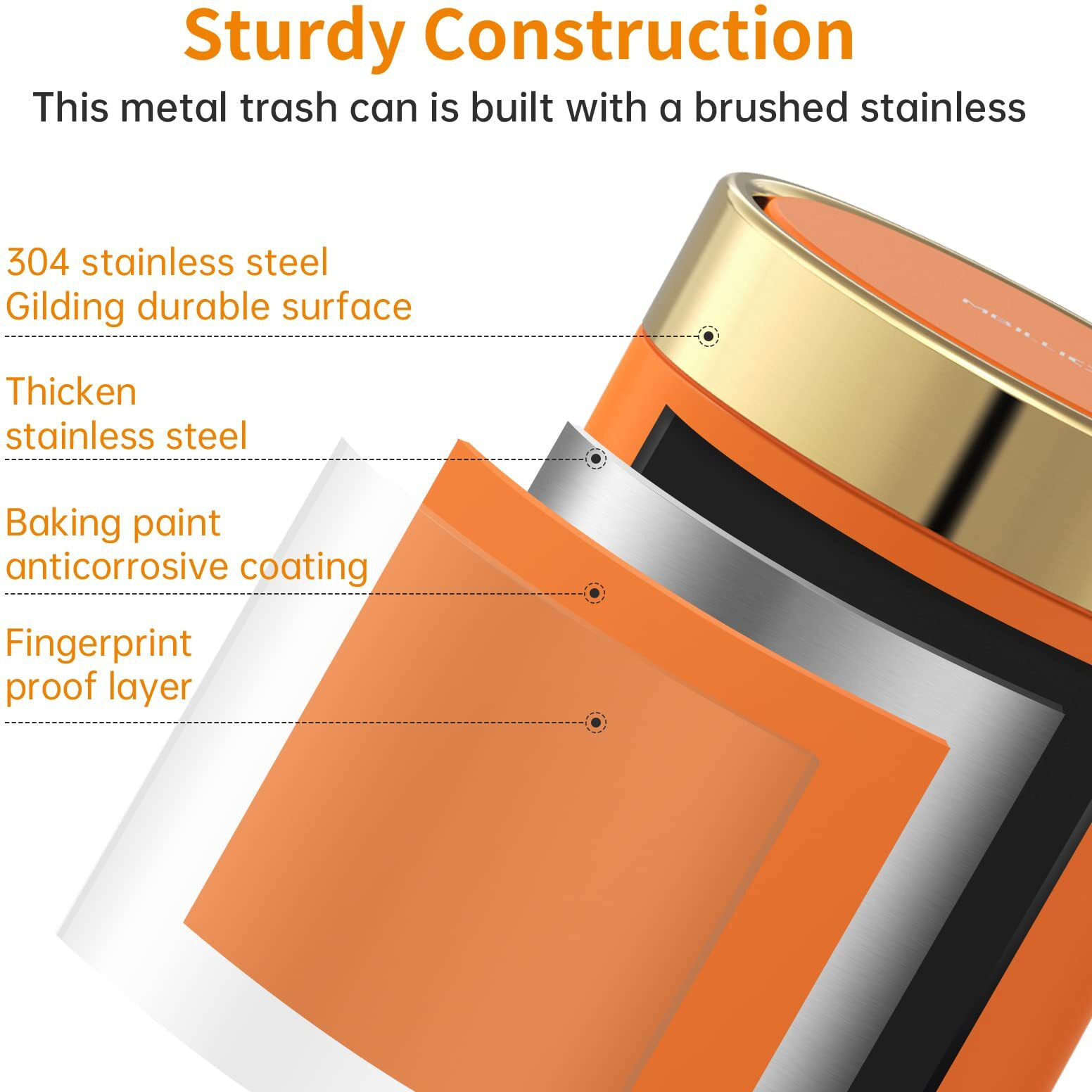 Mini Trash Can With Lid, Desktop Small Trash Can Recycling Bin Cute Metal Garbage Can For Tabletop Countertop Use,Stainless Steel 0.4Gal/1.5L Waste Bin For Office Parlor Car Bedroom,Swing Lid Open