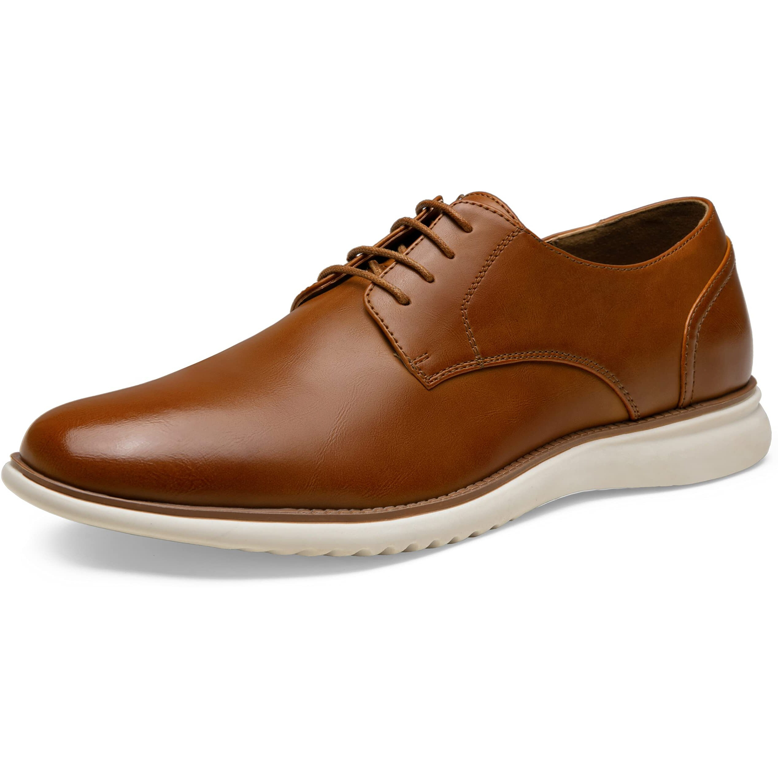 Jousen Men's Brown Dress Shoes Formal Lace Up Casual Dress Shoes For Men Oxfords Shoes (Amy733 Yellow Brown 15)