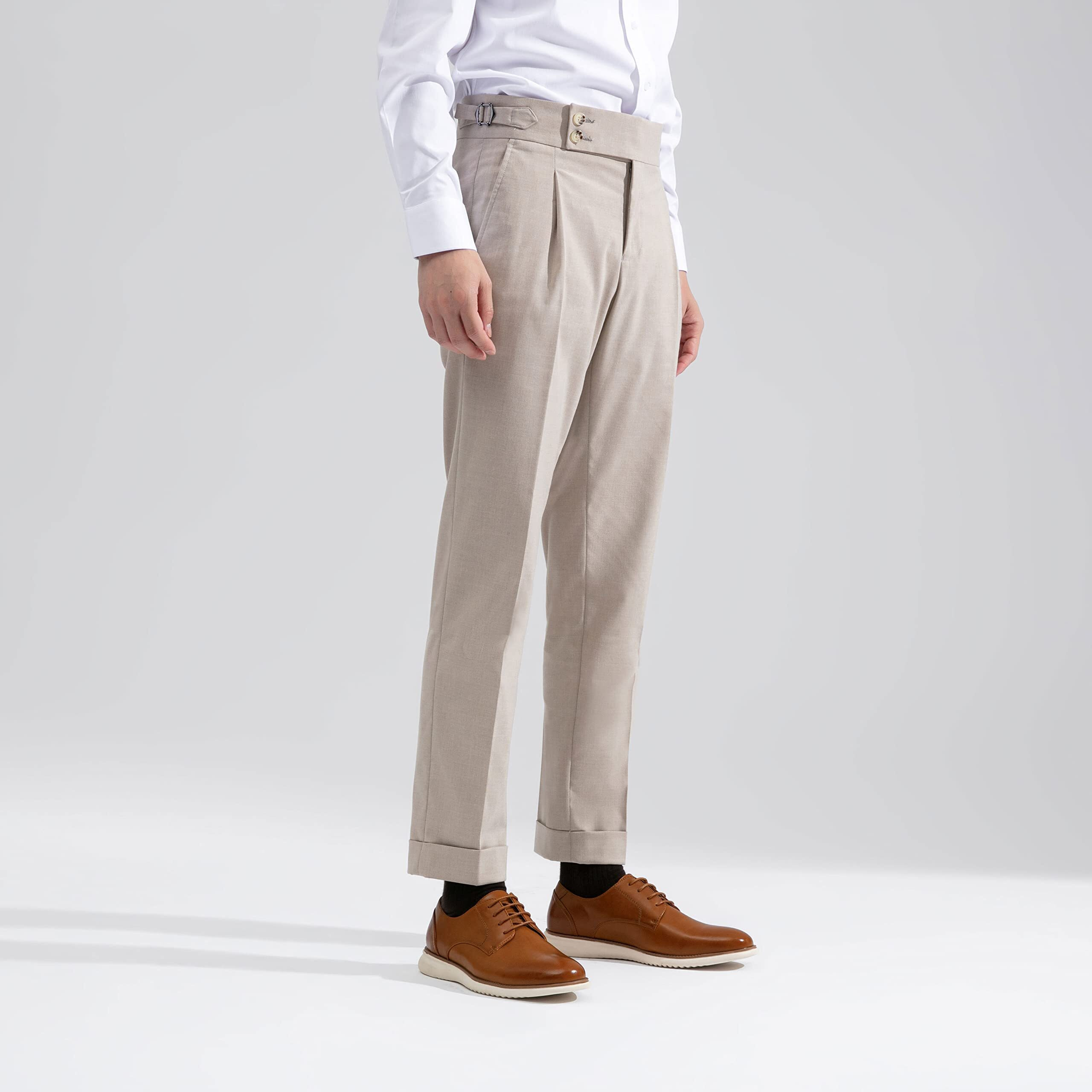 Jousen Men's Brown Dress Shoes Formal Lace Up Casual Dress Shoes For Men Oxfords Shoes (Amy733 Yellow Brown 15)