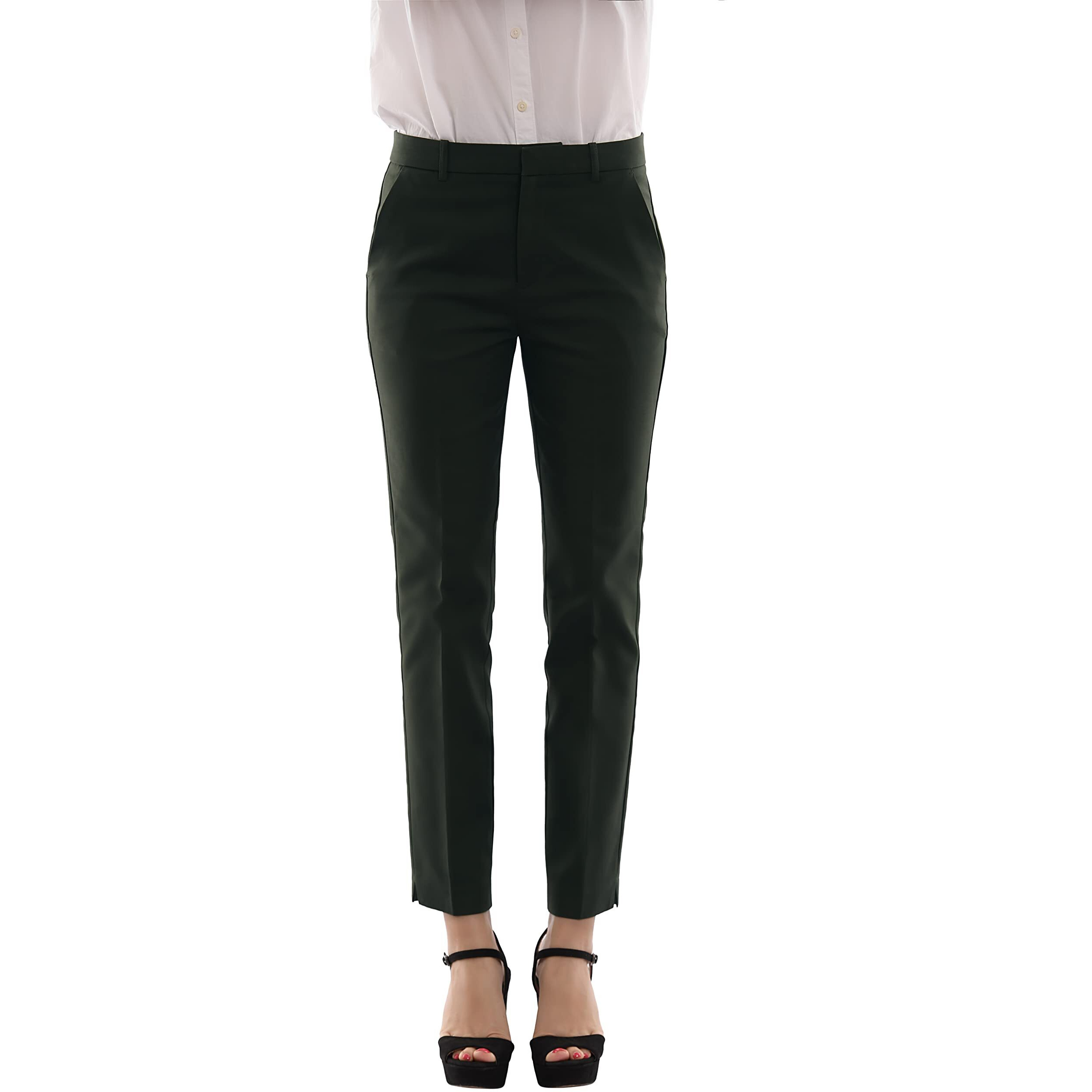Marycrafts Women's Work Ankle Dress Pants Trousers Slacks 10 Olive Green