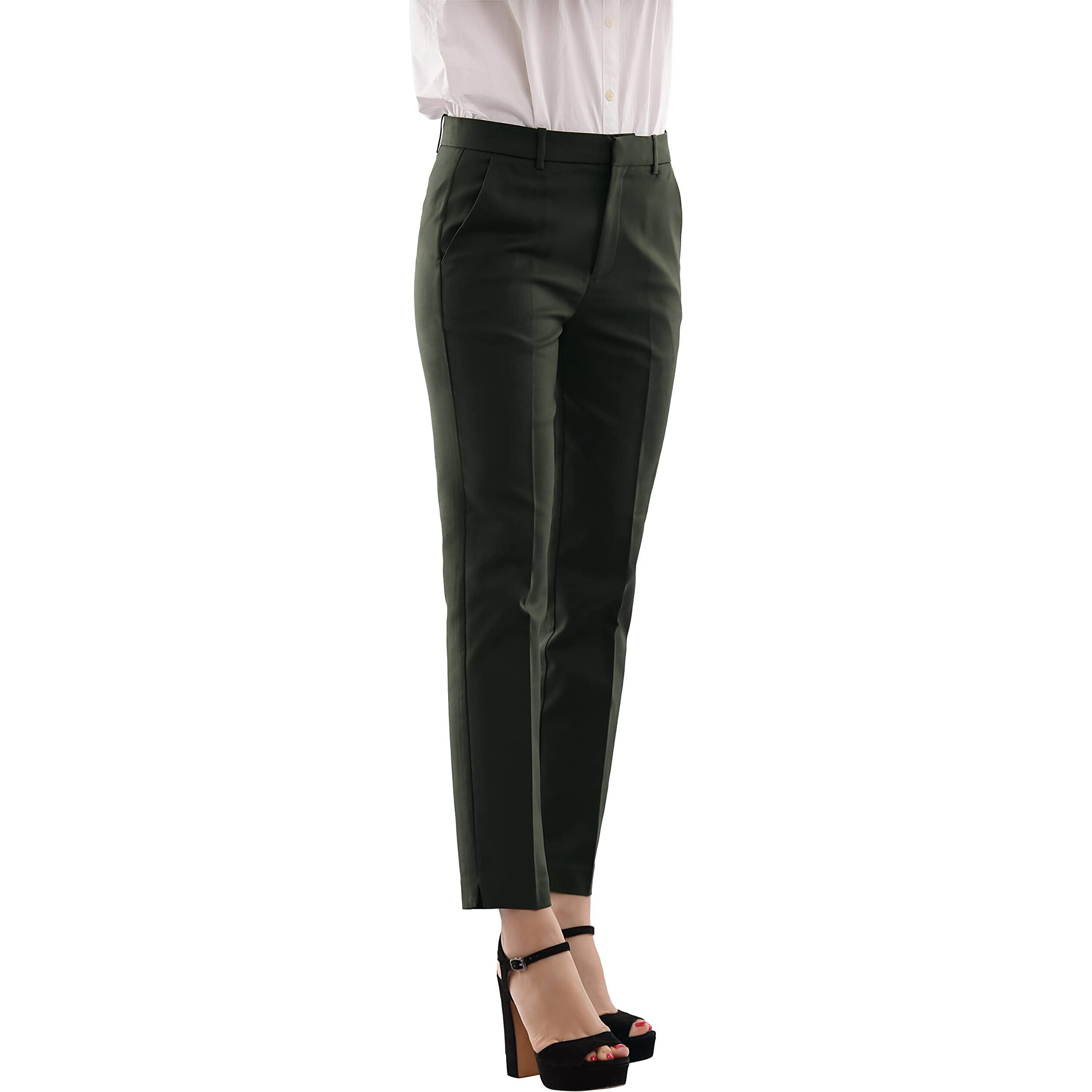 Marycrafts Women's Work Ankle Dress Pants Trousers Slacks 10 Olive Green
