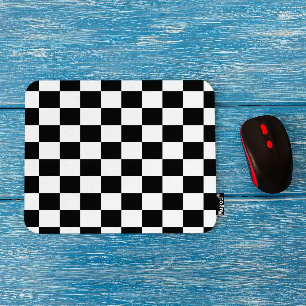 Mugod Checkerboard Mouse Pad Geometric Checkered Plaid Pattern Black And White Mouse Mat Non-Slip Rubber Base Mousepad For Computer Laptop Pc Gaming Working Office & Home 9.5X7.9 Inch