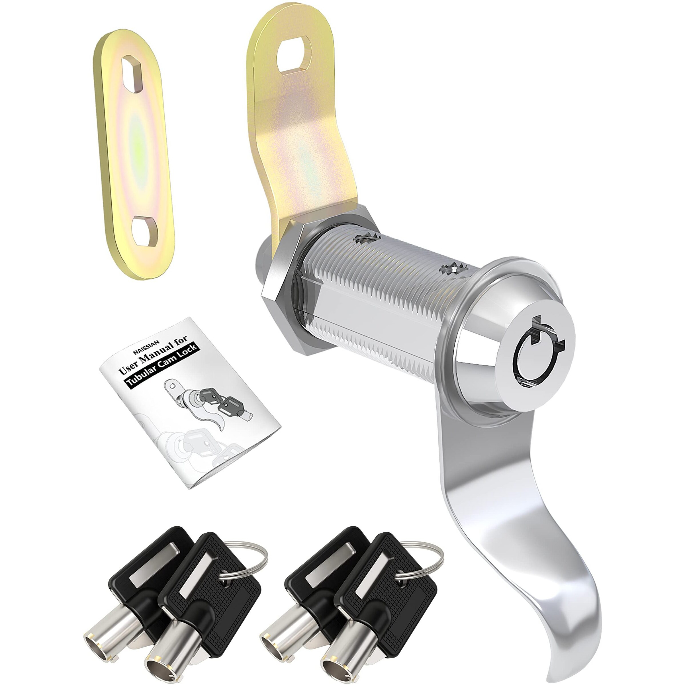 Naissian Rv Locks For Storage Door 7/8 Inch, Rv Compartment Locks For Camper Travel Trailer Cabinet With Keys 7/8&quot, Pack Of 10 Locks With 6 Keyed Alike With Manual