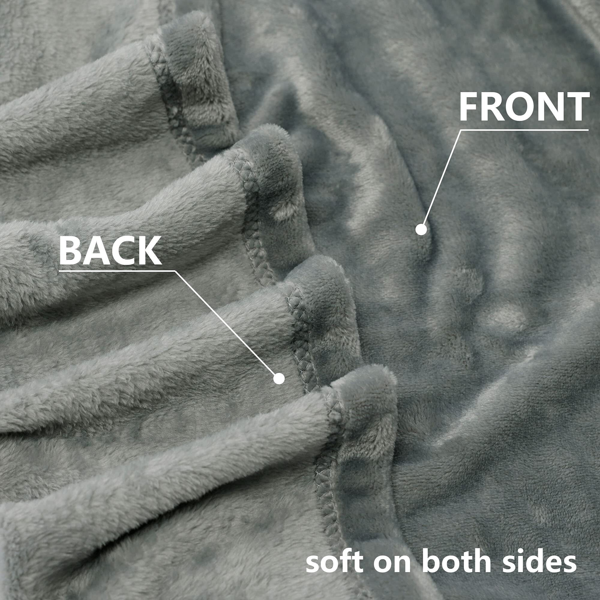 Nanpiper Fleece Blankets, Super Soft Flannel Queen Size Blanket For Bed, Luxury Cozy Microfiber Plush Fuzzy Blanket,Grey