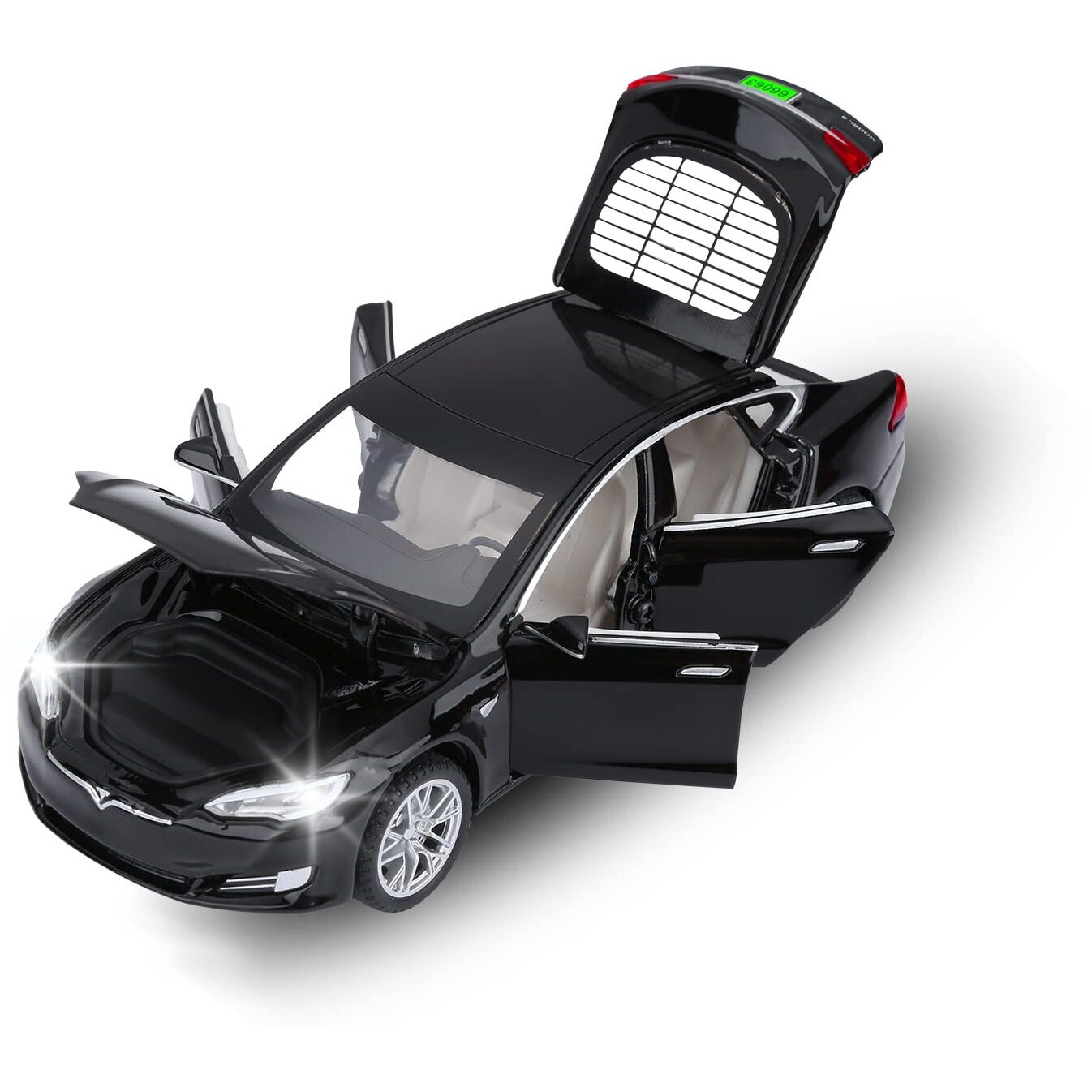 Sasbsc Toy Cars Model S Die Cast Metal Model Cars With Door Open Light And Sound Pull Back Car Toys For Boys And Girls 3-12 Years Old (Black)