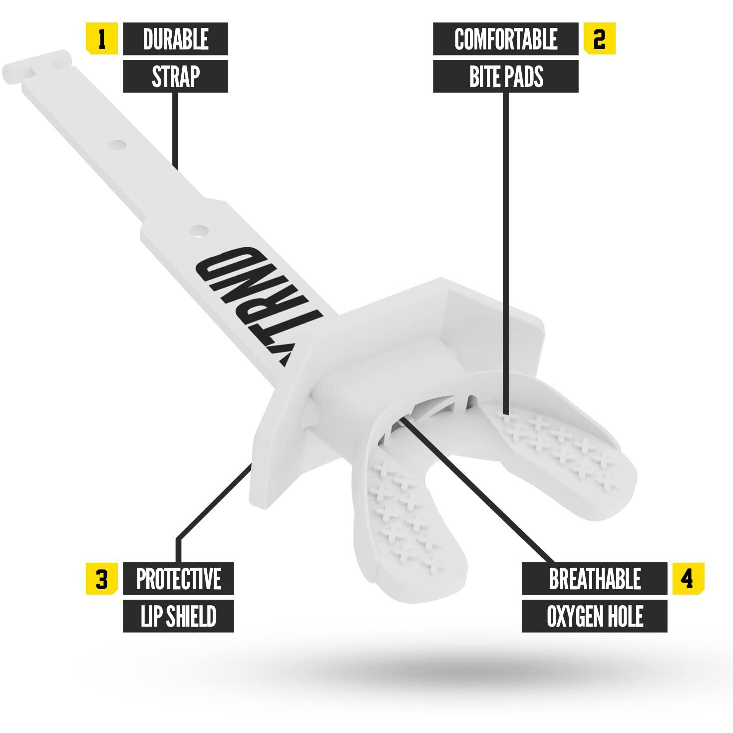 Nxtrnd Two Football Mouth Guard, Football Mouthpiece With Strap, Fits Adult & Youth (White)