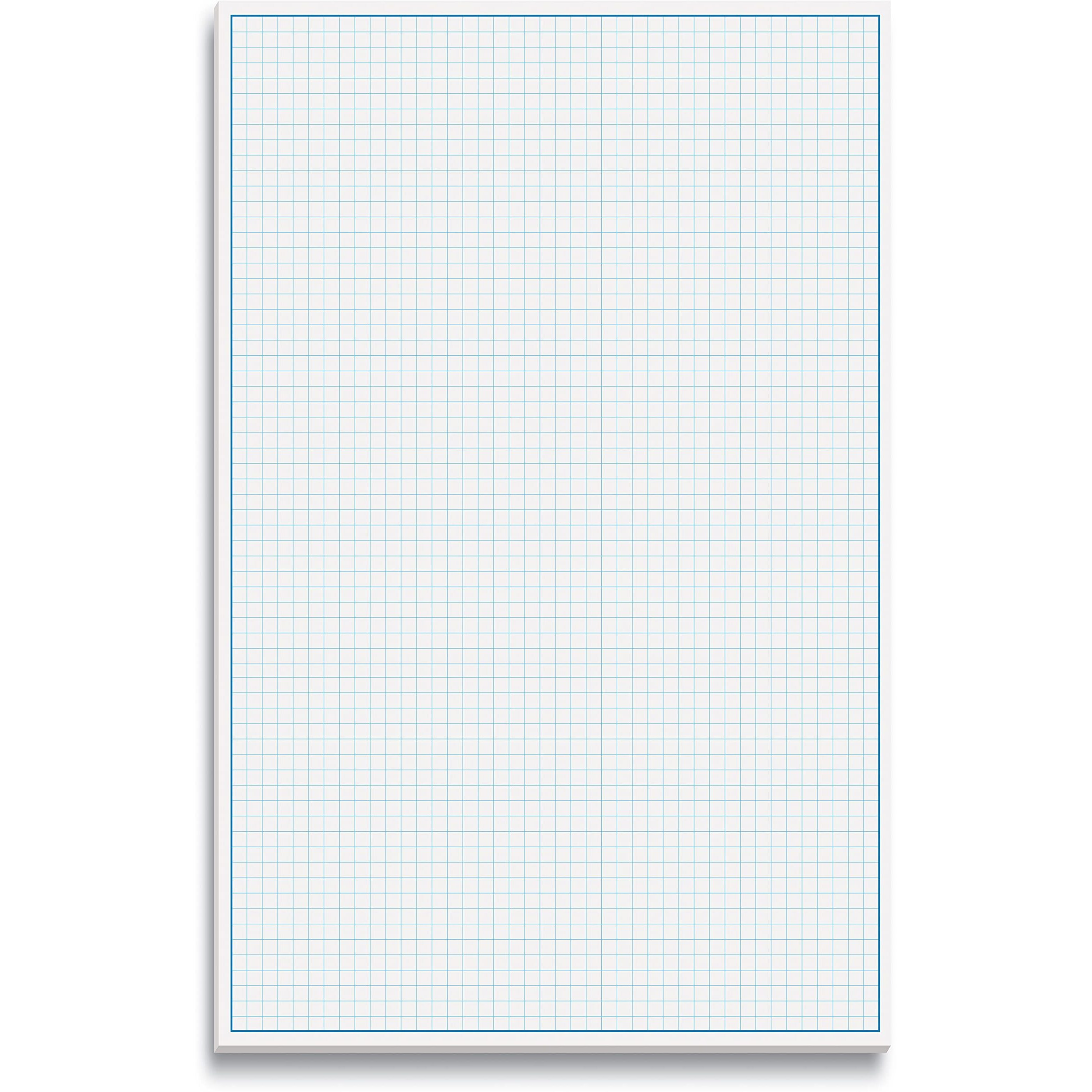Graph Paper Pad, 17" X 11", 25 Sheets, Blue Line Border, Blueprint Paper, Double Sided, White, 4X4 Blue Quad Rule, Easy Tear Sheets, Grid Paper, Graph Paper By Better Office Products