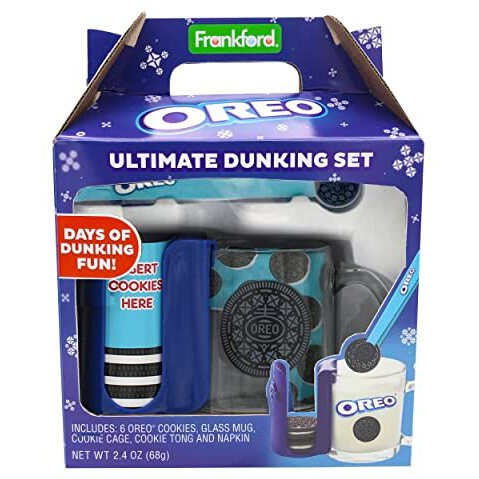 Oreo Ultimate Dunking Gift Set With Oreo Cookies, Glass Mug, Cookie Holder & Dunking Tongs