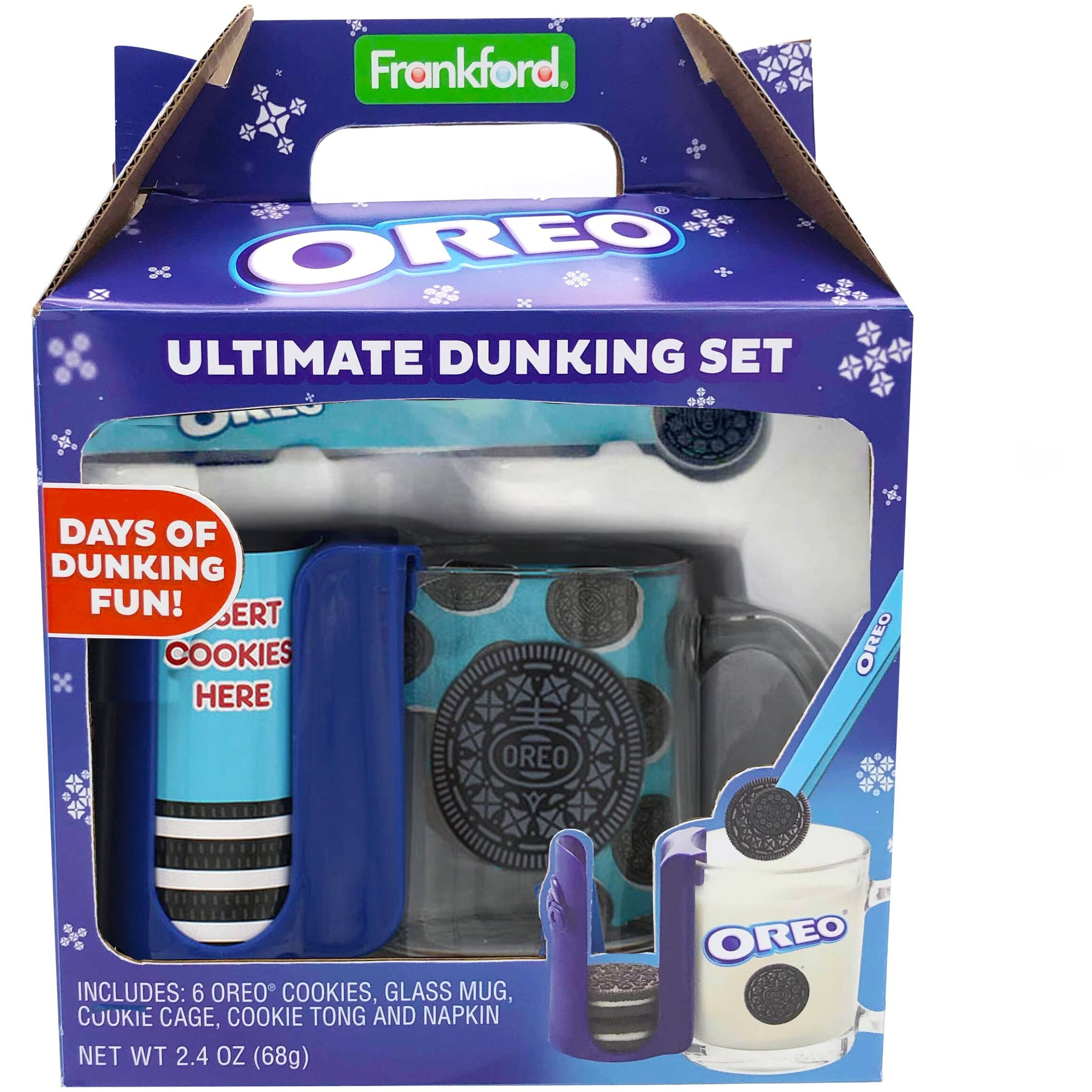 Oreo Ultimate Dunking Gift Set With Oreo Cookies, Glass Mug, Cookie Holder & Dunking Tongs