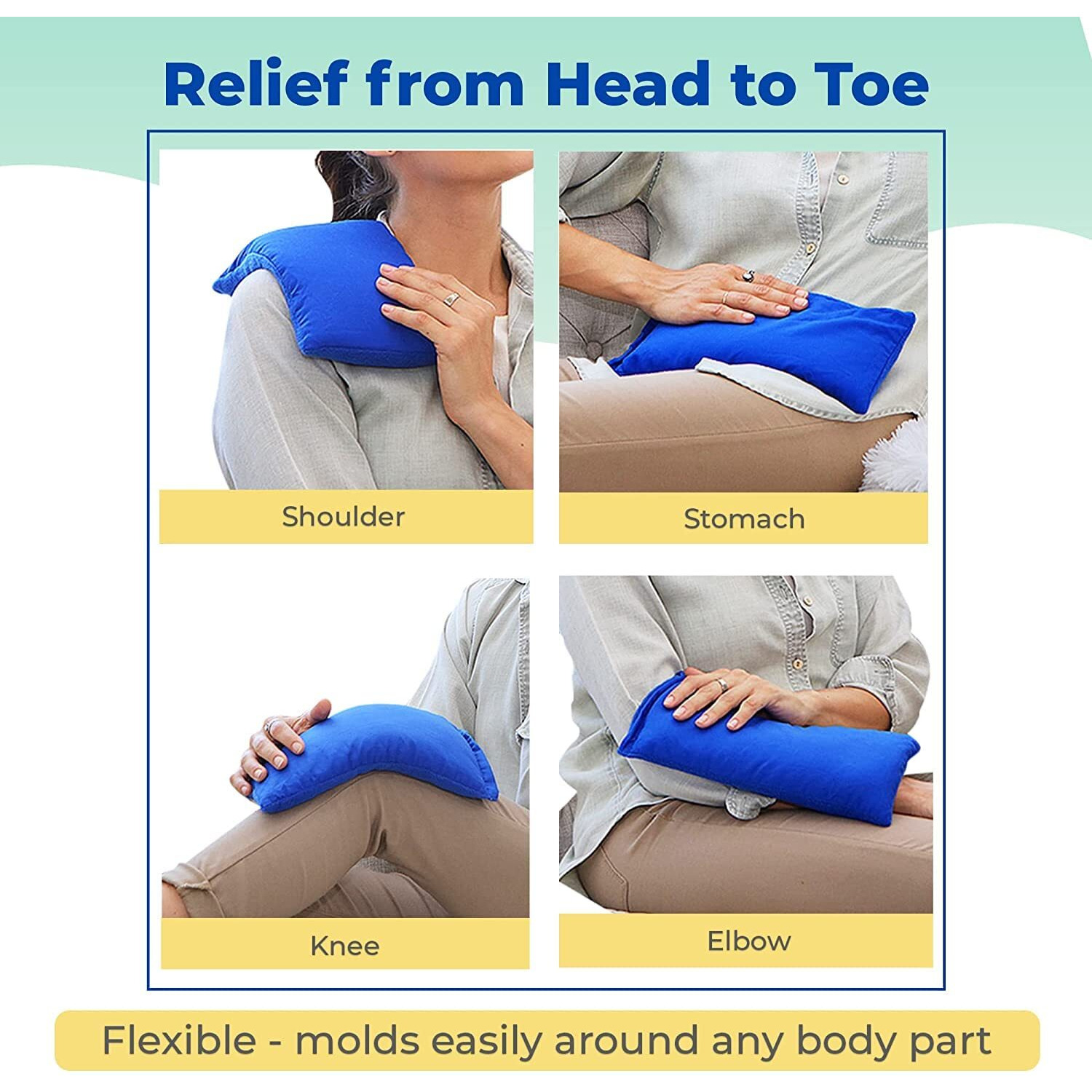 My Heating Pad Microwave Heating Pad - Moist Microwavable Heating Pads For Joints And Muscles Relief - Microwave Hot Pack Heat Pad For Cramps - Chilled Or Heated Pad Therapy - Blue - Lavender Scent