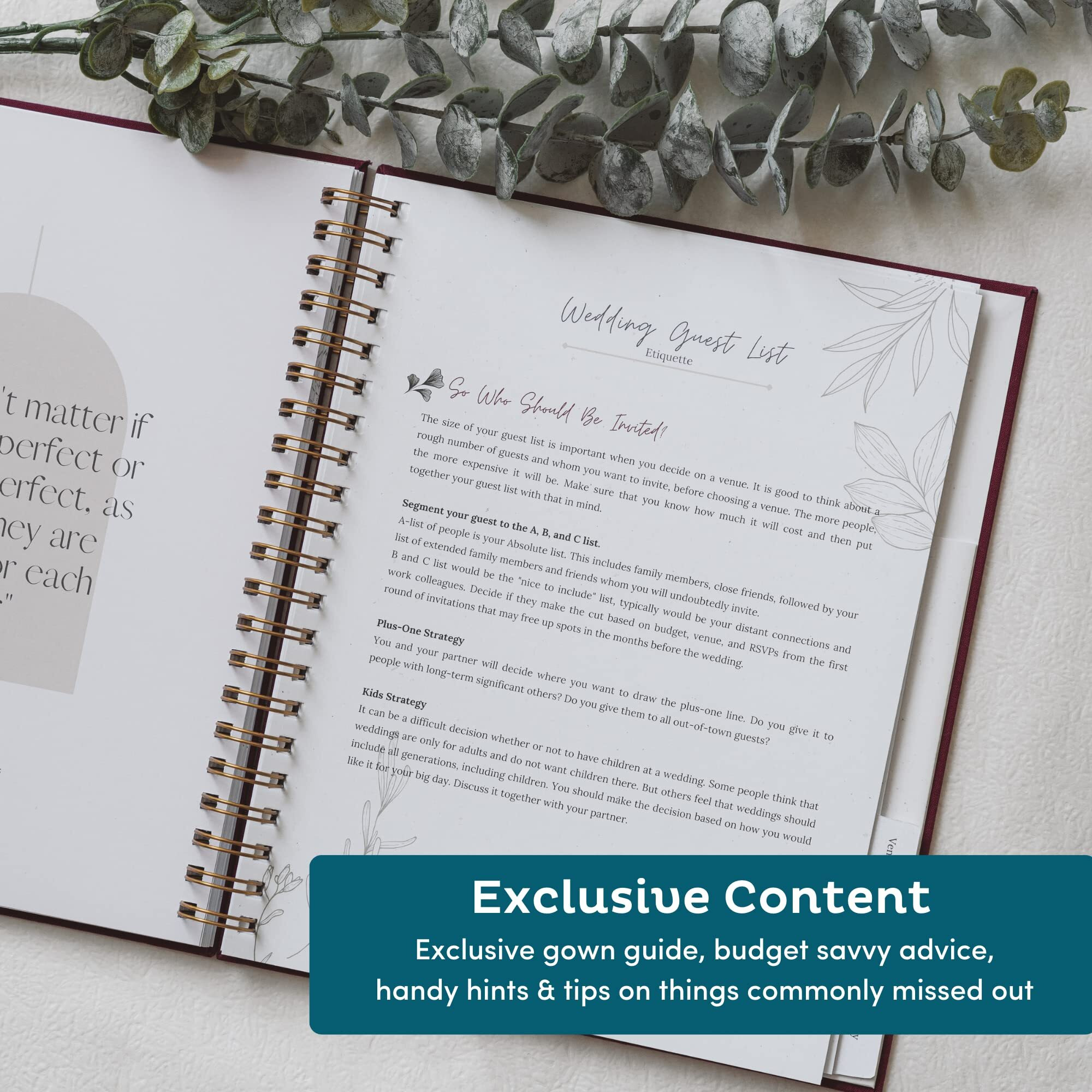 Comprehensive Wedding Planner Book And Organizer For The Bride - Linen Wedding Planning Book, Engagement Gifts For Women, Bride To Be Gifts, Wedding Notebook, Wedding Planner For Bride (Linen Forest)