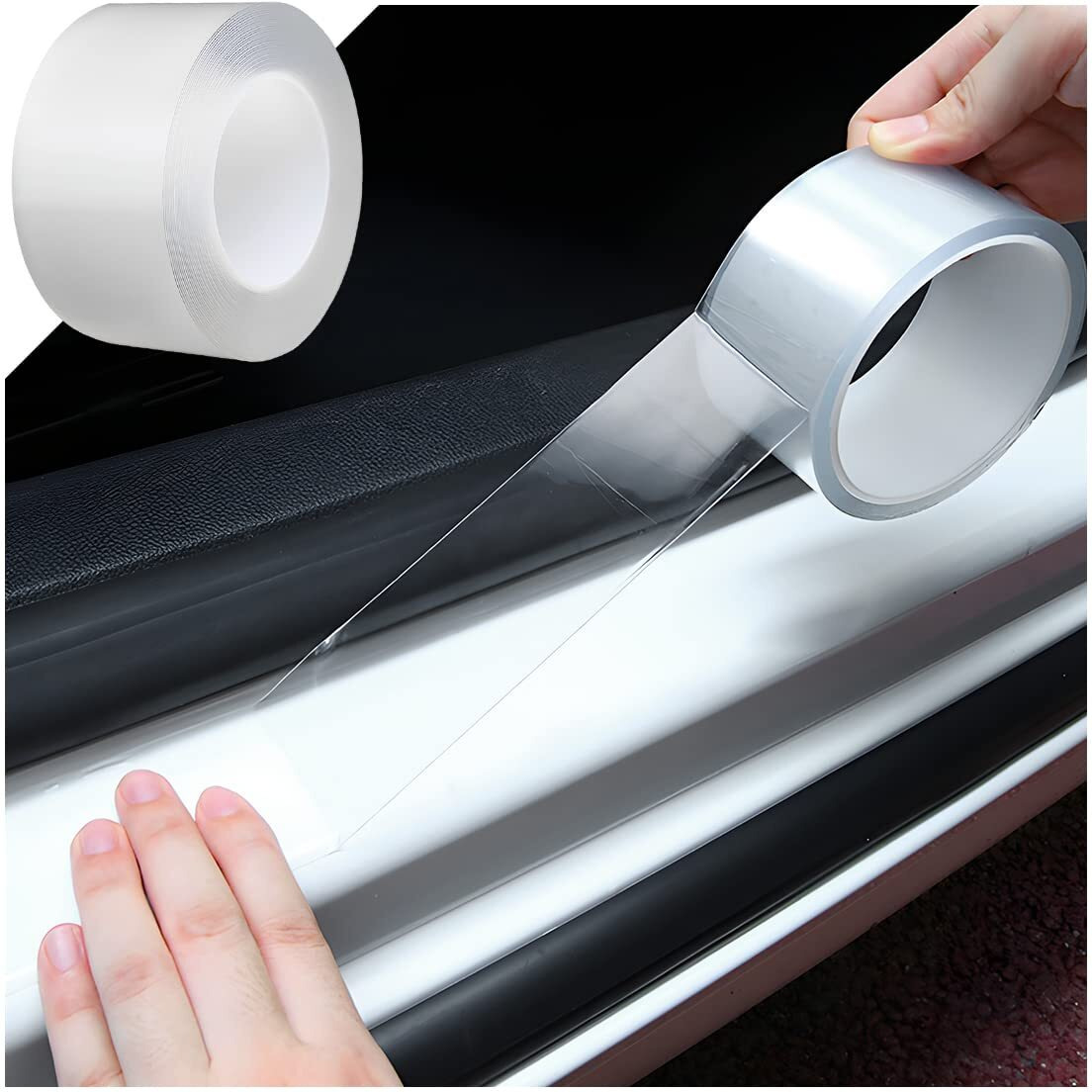 Blau Grun Car Door Entry Guard, Clear Trim Guard/Cover For Car Door Sill, Edge, Rear Bumper, Anti-Collision Protector Film Universal For Most Cars, Vehicles, Suvs (2.7&quotX394&quot, Transparent)