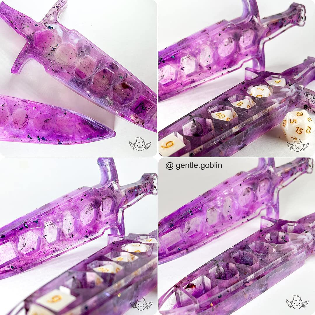 Let's Resin Resin Dice Box Mold For Mini Size Dnd Dices, Silicone Box Molds For Polyhedral Dices Set, Resin Casting Molds For Dice Case Making, Diy Gift For Dice Lovers