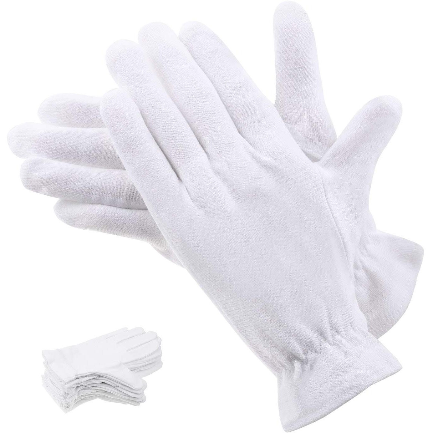 100 Percent Cotton Gloves For Dry Hands Eczema, Selizo 10 Pairs White Cotton Gloves For Women Dry Hands Moisturizing Cosmetic Sensitive Irritated Skin Spa