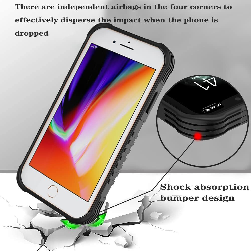 Fjyuanqi For Iphone Se 2022/2020 Case Men Boys, Cool Blue Dragon Design Heavy Duty Shockproof Hard Plastic Bumper +Soft Silicone Rubber Protective Case For Iphone 7/8/6/6S/Se 3Rd 2Nd Generation