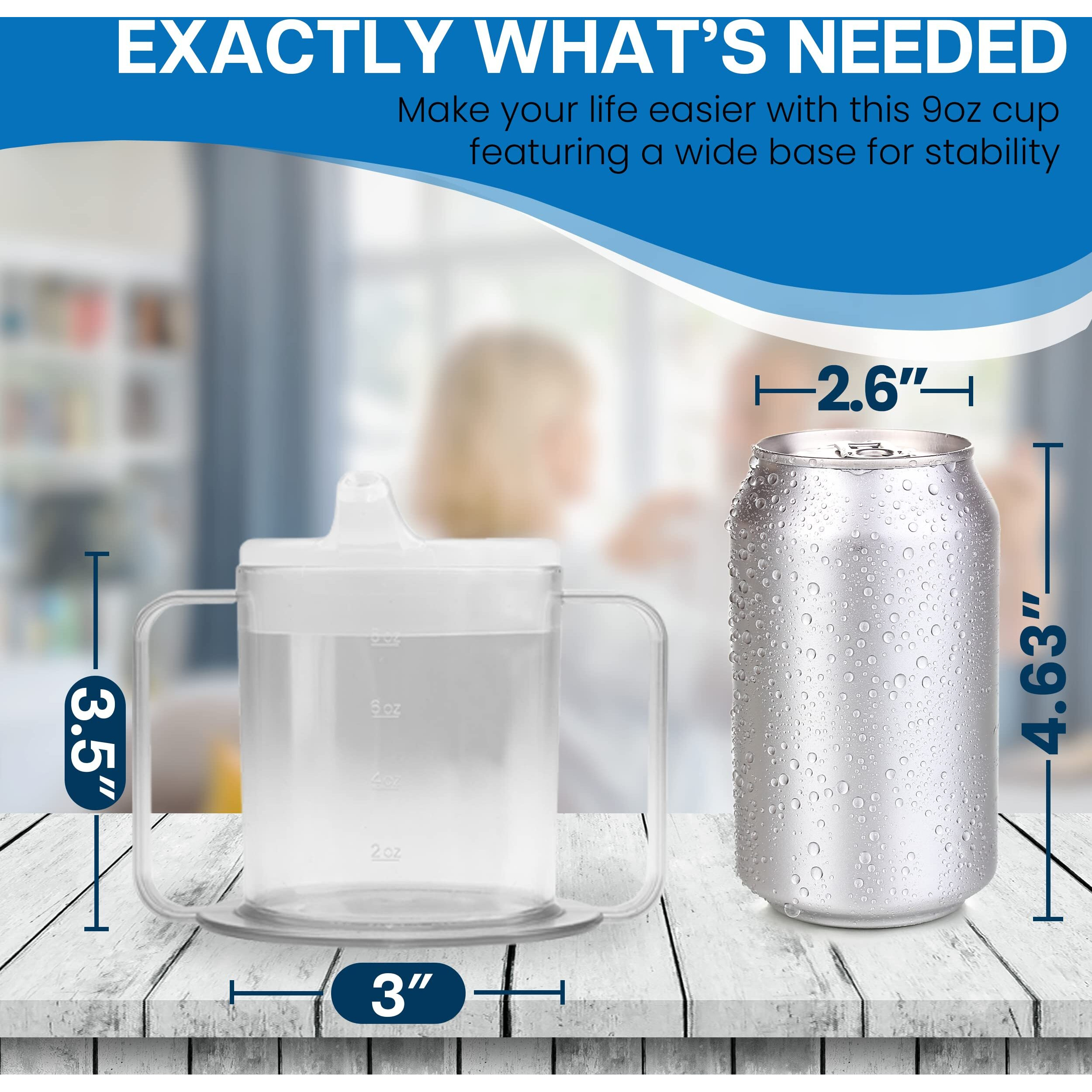 Providence Spillproof 9Oz Adult Sippy Cup With 2 Handles - Independence Sip Cups For Adults For Limited Mobility - Handicapped Accessories - Handicap Cups For Elderly Care - Made In The Usa - 3 Pack