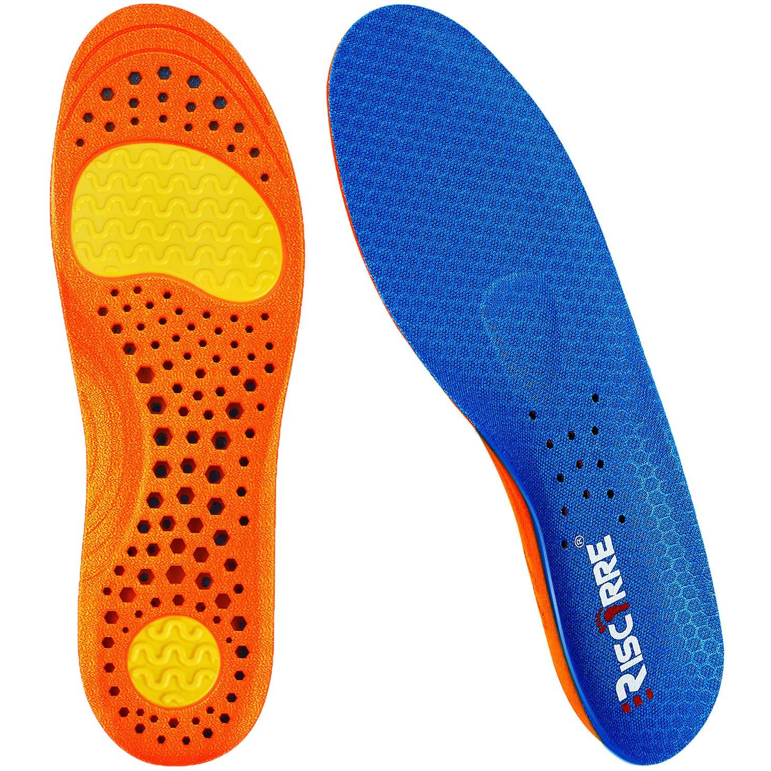 Risctrre Insoles For Men And Women- Support Shock Absorption Cushioning Sports Comfort Inserts, Breathable Shoe Inner Soles For Running Walking,Hiking,Working