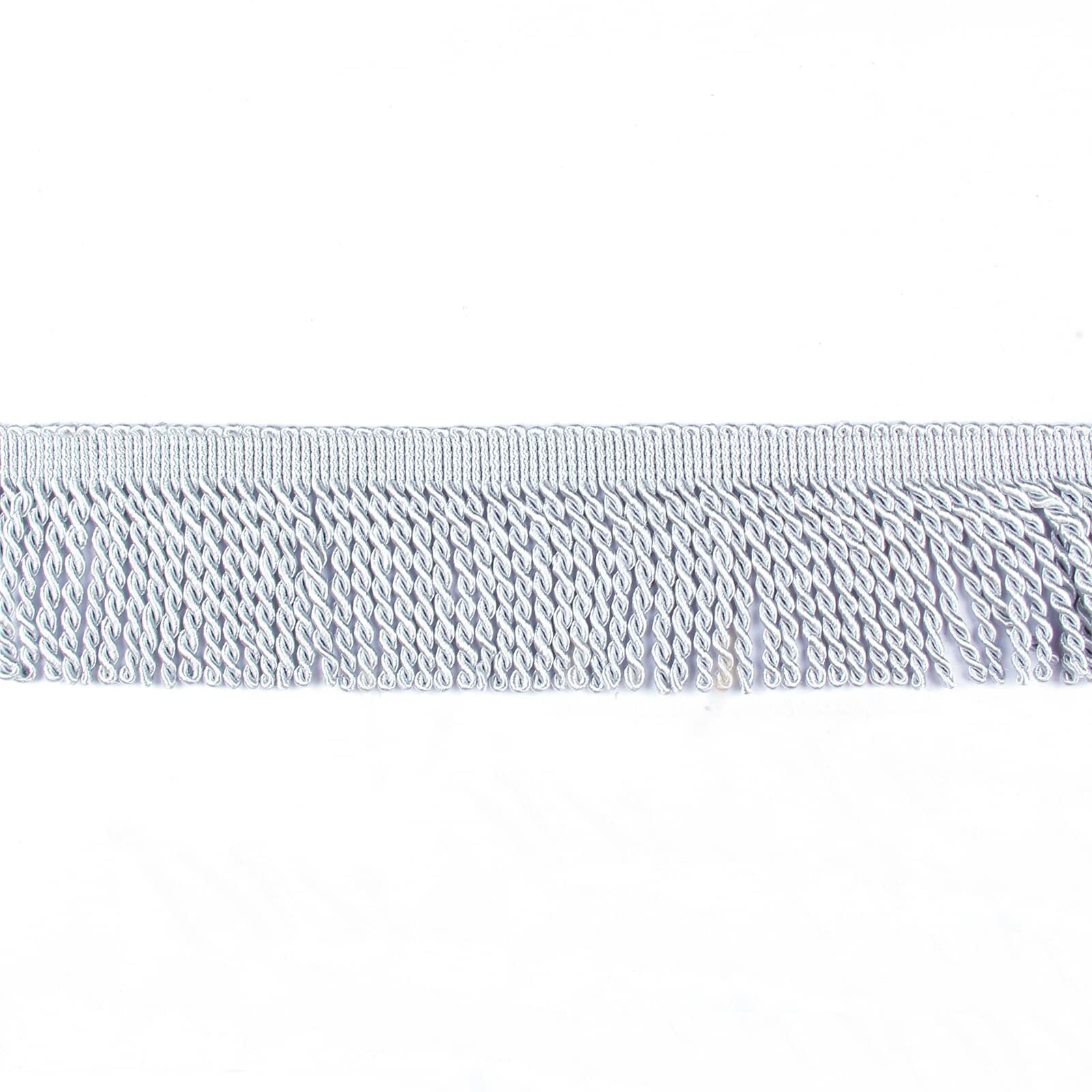 Hedonghexi Curtain Fringes Bullion Fringe Trim 5/10 Yard X 2.5 Inches Fabric Trims Sewing Diy Decoration For Curtain Sofa Clothes (Light Silver, 10Yard)