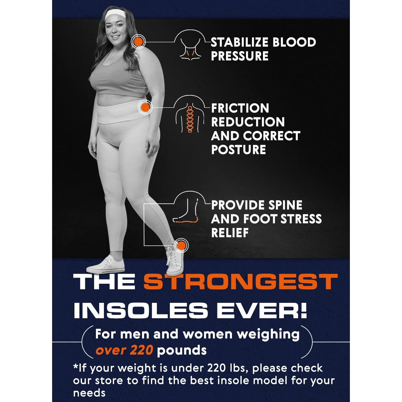 220+ Lbs Plantar Fasciitis High Arch Support Insoles Men Women - Orthotic Shoe Inserts - Boot Work Shoe Insole (Xs, Blue)