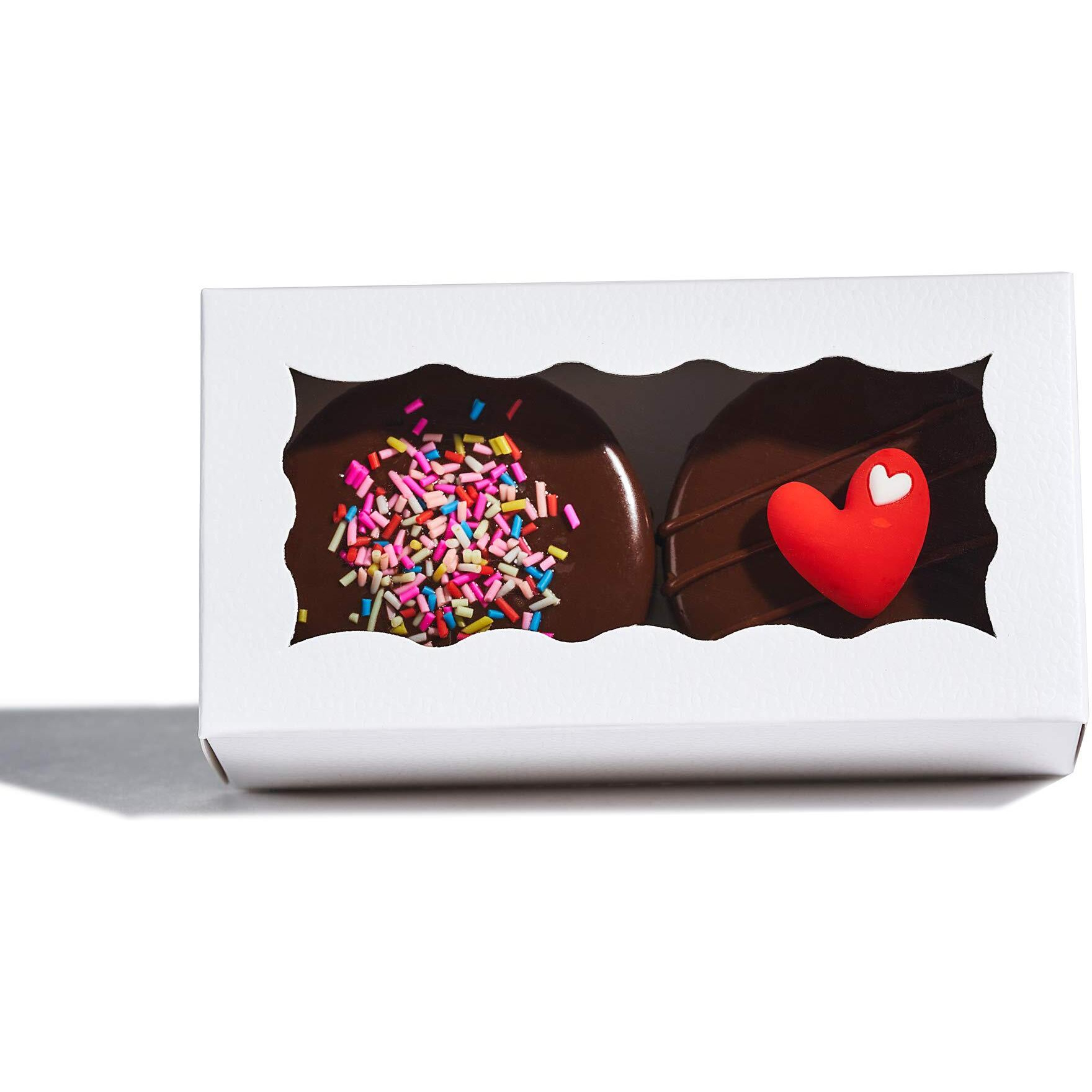 Jcxpack 50Pcs 4.17 X 2.16 X 1.37 Inches White Macaron Gift Boxes For 2, Chocolate Covered Ores Boxes, Macaron Packaging For Wedding, Party, Thank You Favors