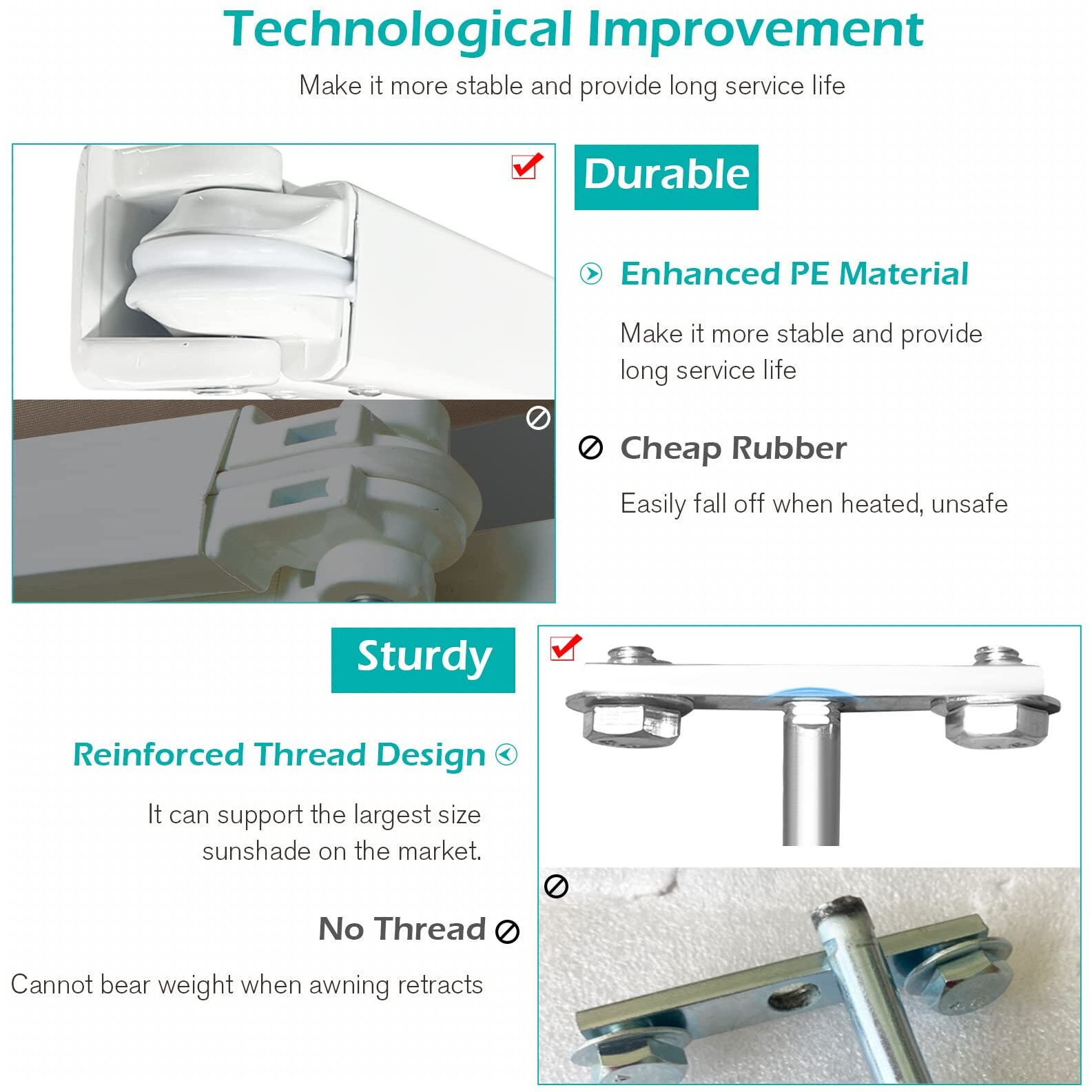 Aecojoy 10'8' Patio Awning Retractable Sun Shade Awning Cover Outdoor Patio Canopy Sunsetter Deck Awnings With Manual Crank Handle, Beige