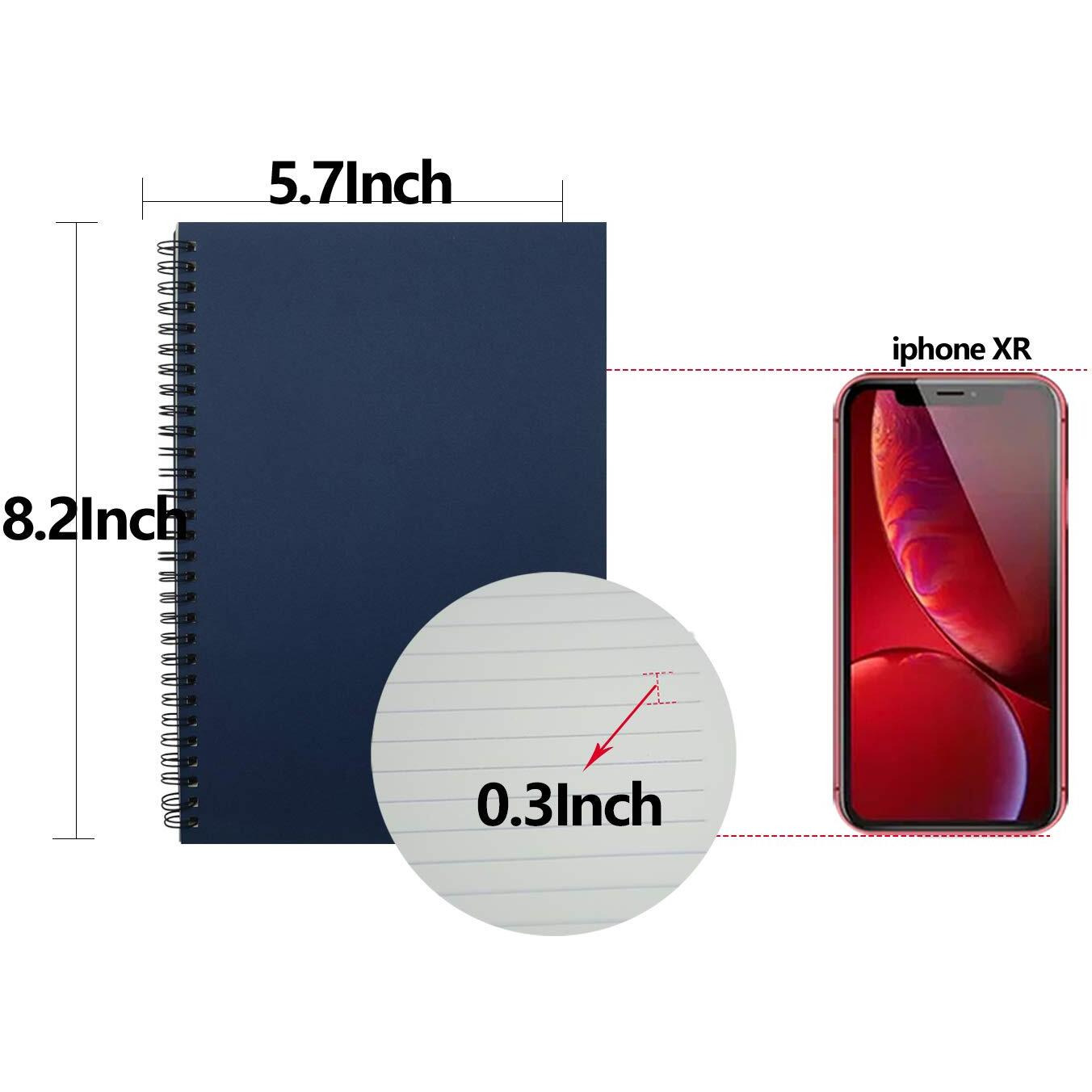 Yansanido Spiral Notebook, 6 Pcs A5 Craft Softcover 8Mm Ruled 6 Color 60 Sheets -120 Pages Journals For Study And Notes(6 Color)